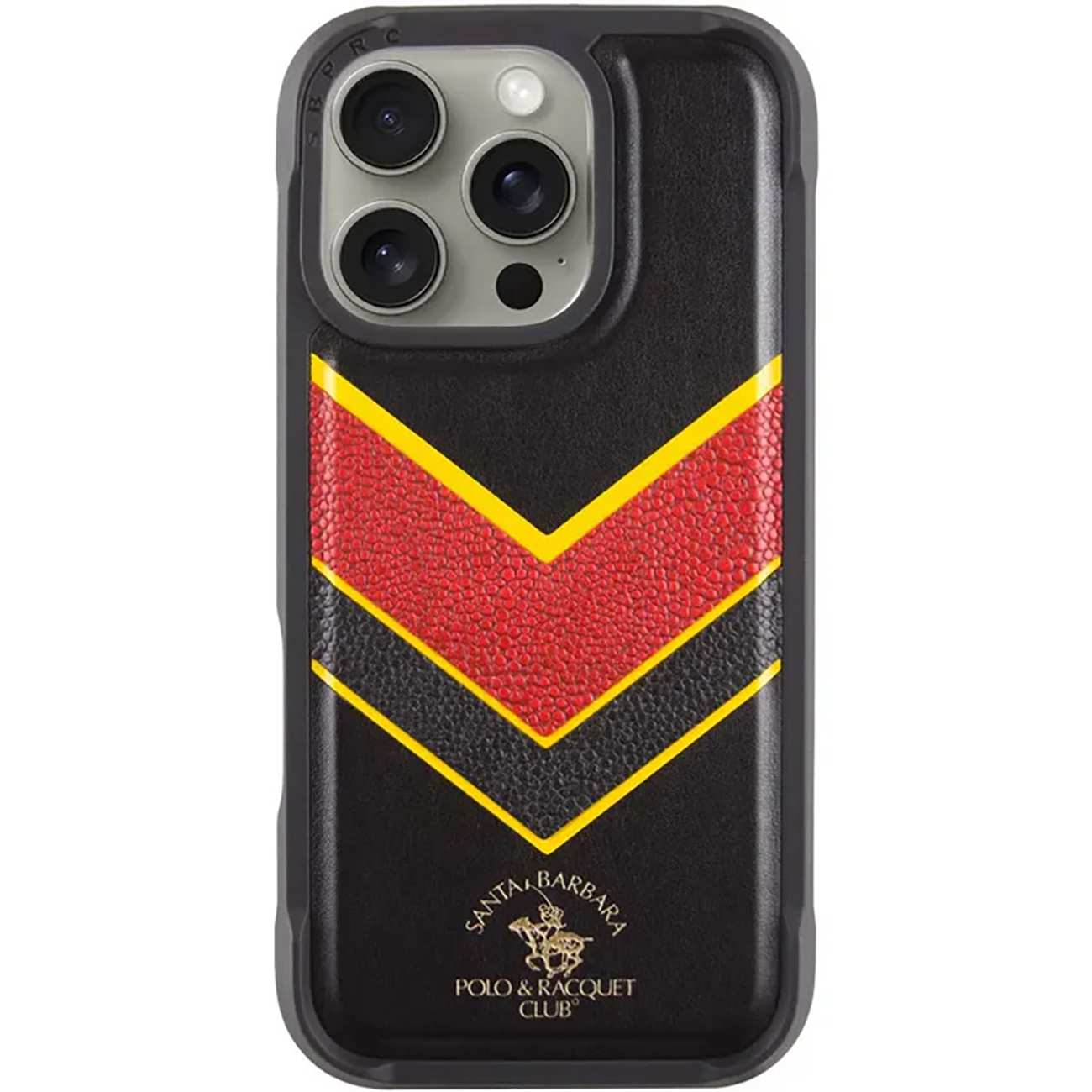 قاب مگنتی آیفون 16 پرومکس سانتا باربارا پولو راکت کلاب SB-IP16SPBAT-P6.9BLK-YEL