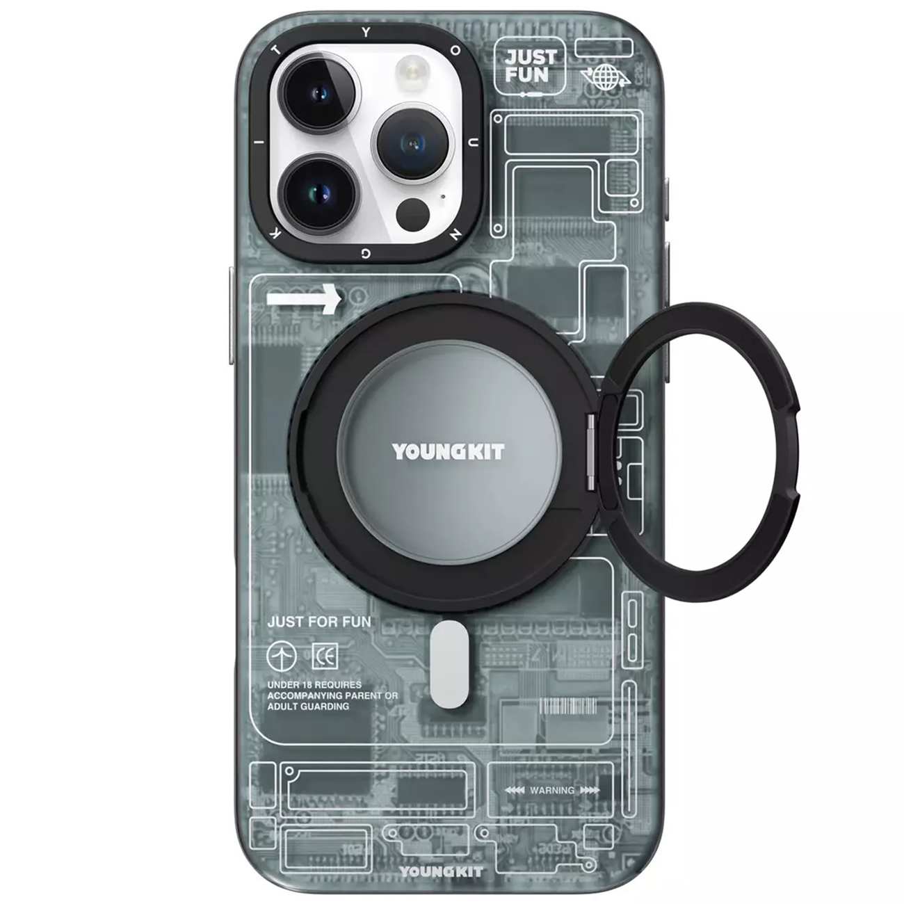 قاب مگنتی گوشی آیفون 16 پرو و استند رومیزی یانگ کیت KJzhj004