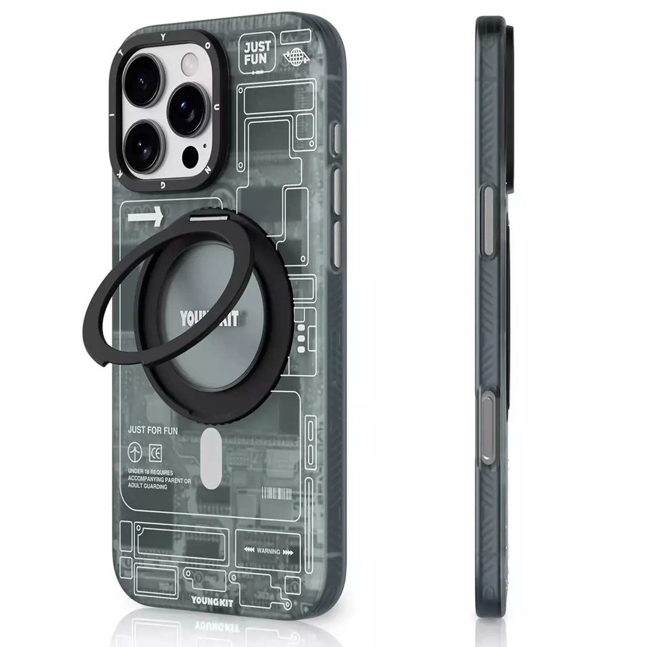 قاب مگنتی گوشی آیفون 16 پرو و استند رومیزی یانگ کیت KJzhj004