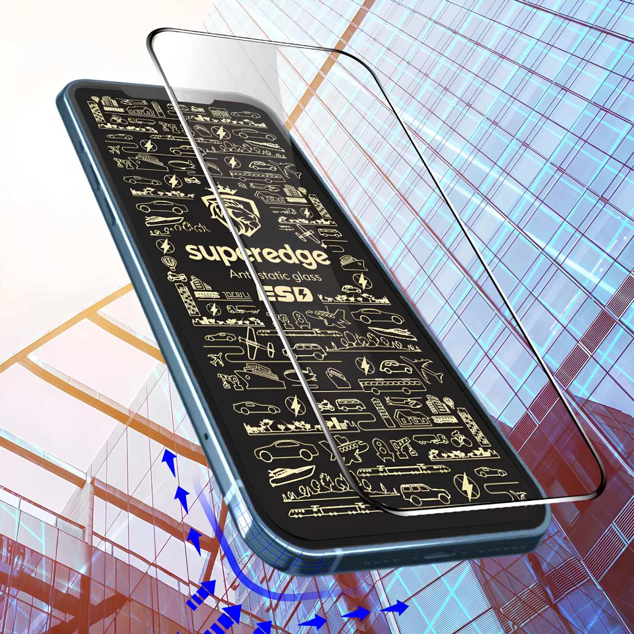 گلس شیشه ای آنتی استاتیک آیفون 15 Wotaer