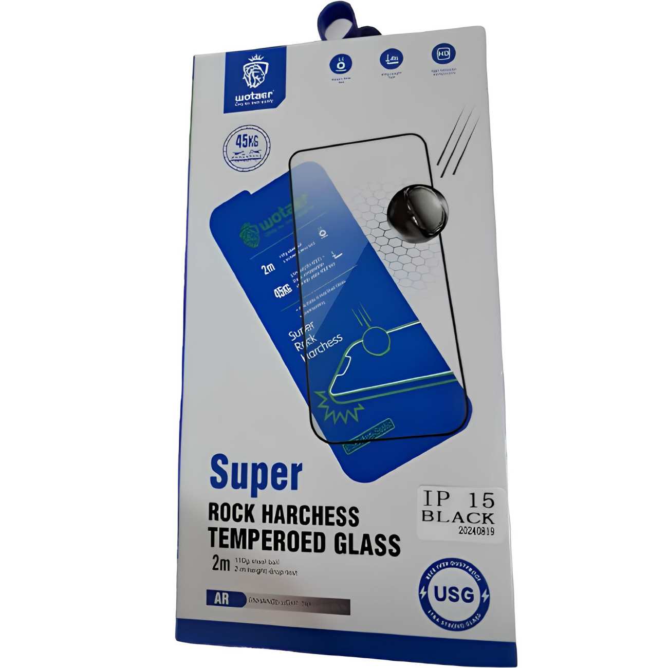 گلس شیشه ای آنتی استاتیک آیفون 15 Wotaer