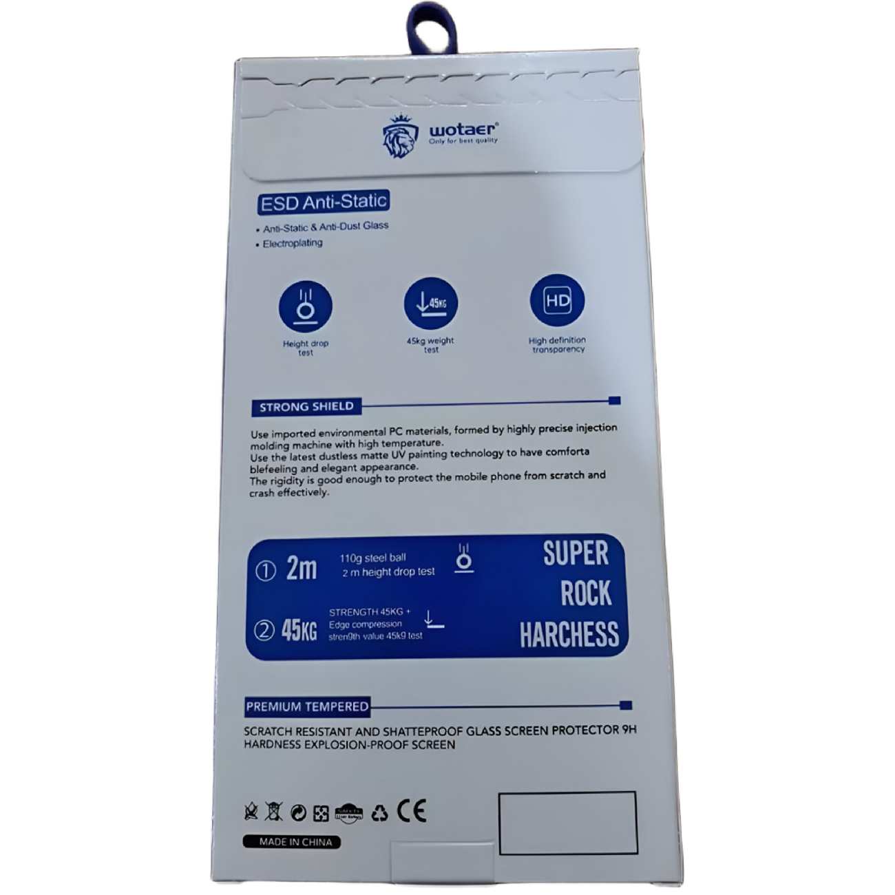 گلس شیشه ای آنتی استاتیک آیفون 15 Wotaer