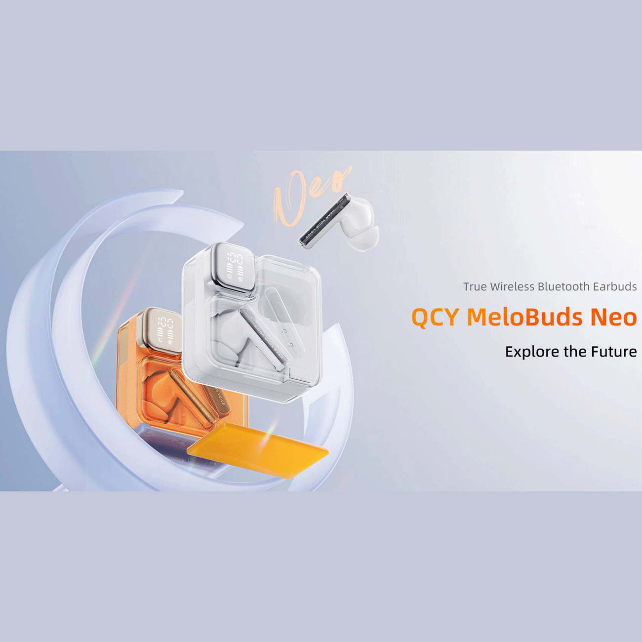 هندزفری بلوتوثی 5.3 با طراحی شفاف کیو سی وای MeloBuds Neo