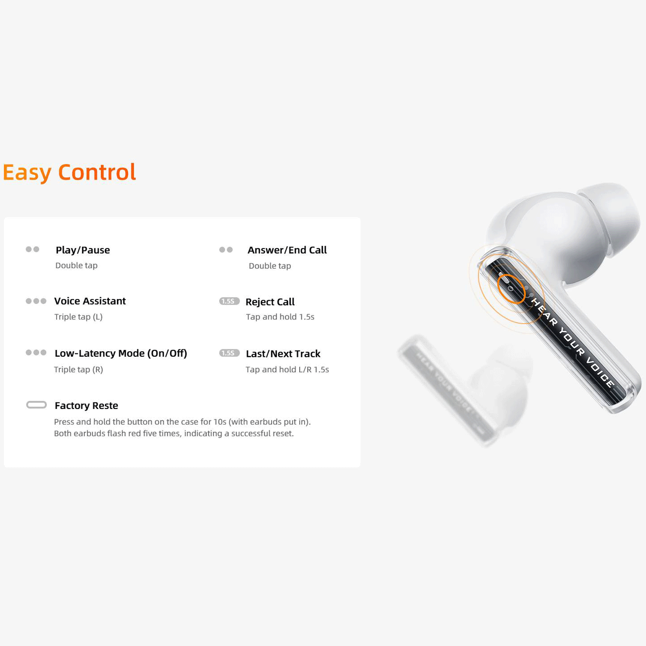 هندزفری بلوتوثی 5.3 با طراحی شفاف کیو سی وای MeloBuds Neo