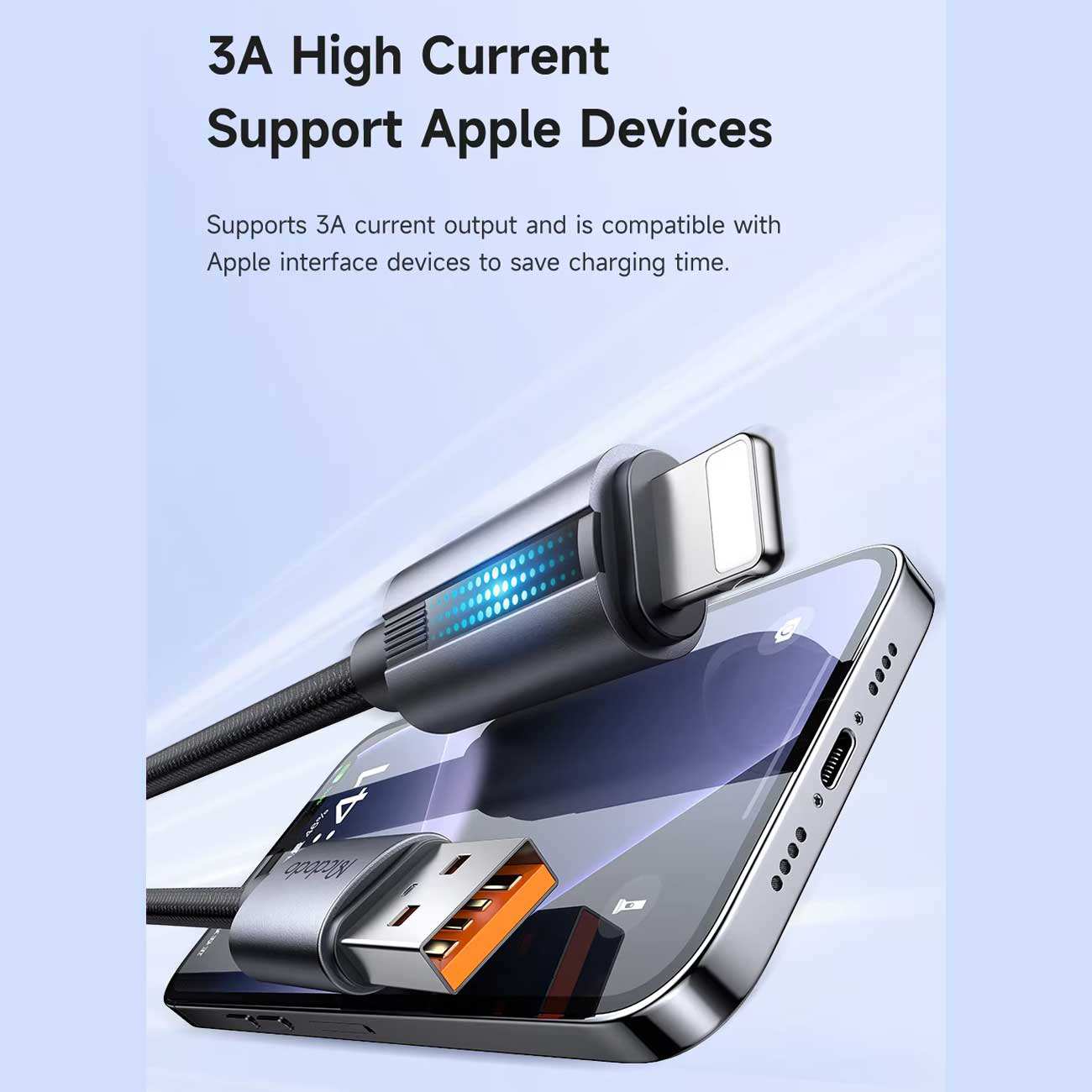 کابل فست شارژ یو اس بی به لایتنینگ 3 آمپر 1.2 متری مک دودو CA-566