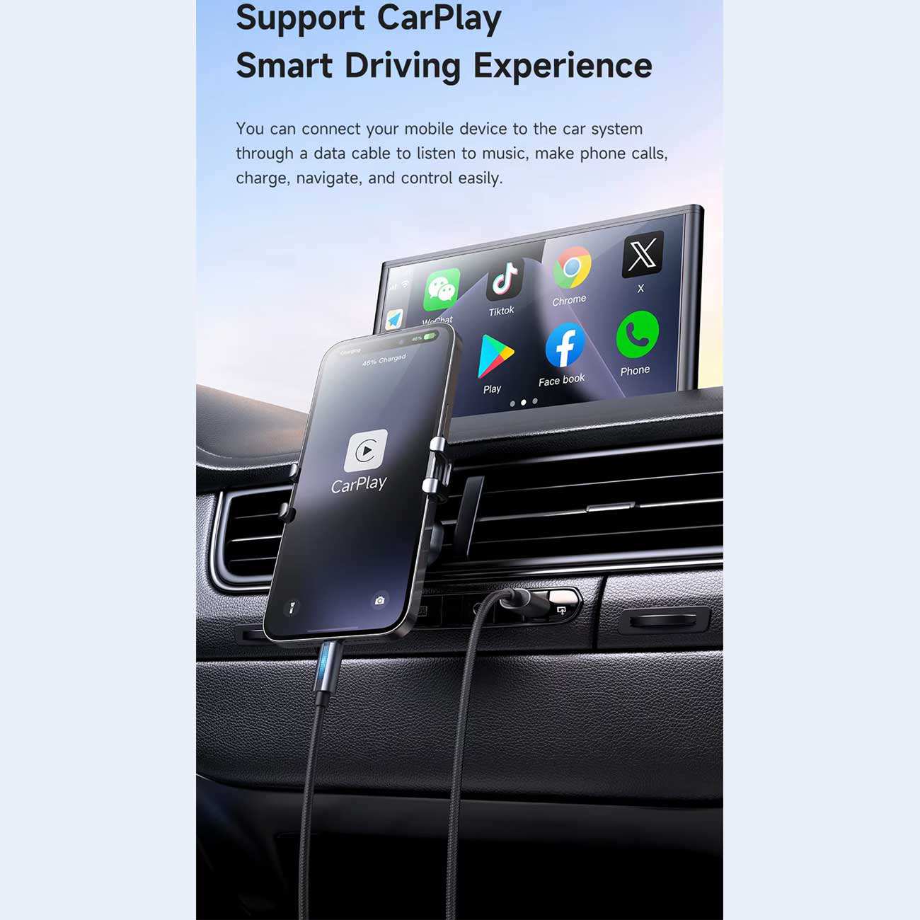 کابل فست شارژ یو اس بی به لایتنینگ 3 آمپر 1.2 متری مک دودو CA-566