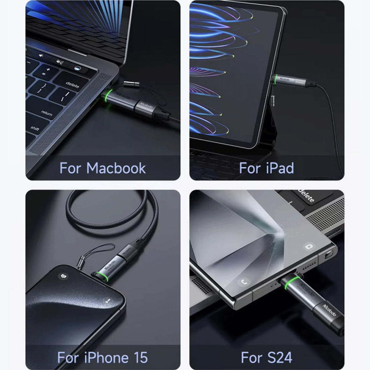 مبدل اوتی جی آیفون تایپ سی به تایپ سی با قابلیت قطع خودکار شارژ مک دودو OT-245