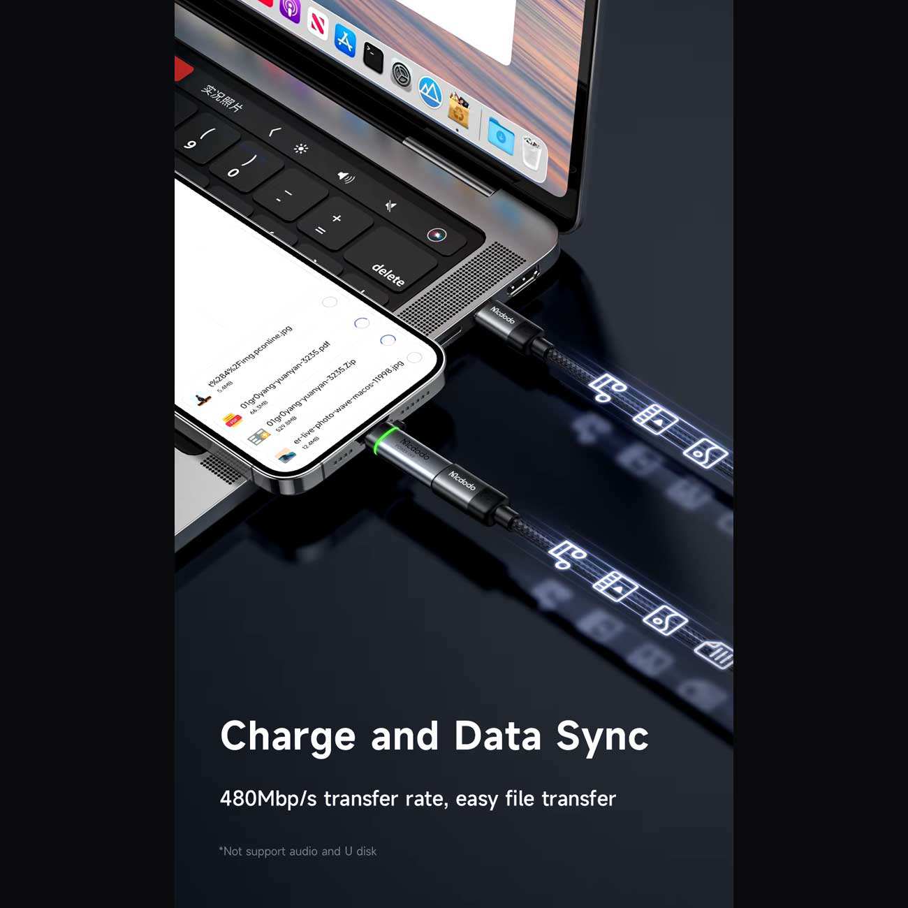 مبدل آیفون 15 تایپ سی به لایتنینگ با توان 60 وات مک دودو OT-601