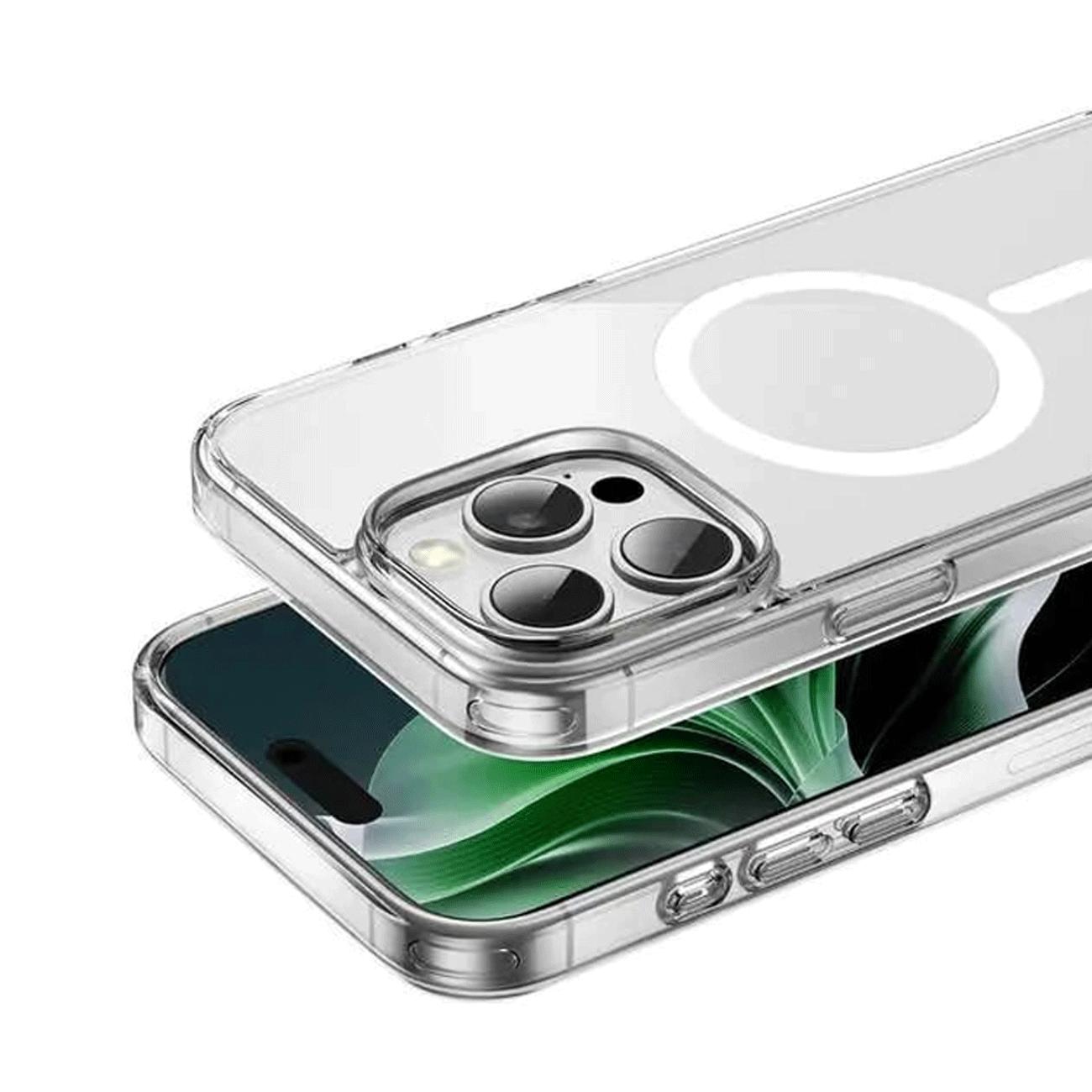 قاب مگنتی شفاف گوشی آیفون 16 پرو گرین GNMCRYC16PCL