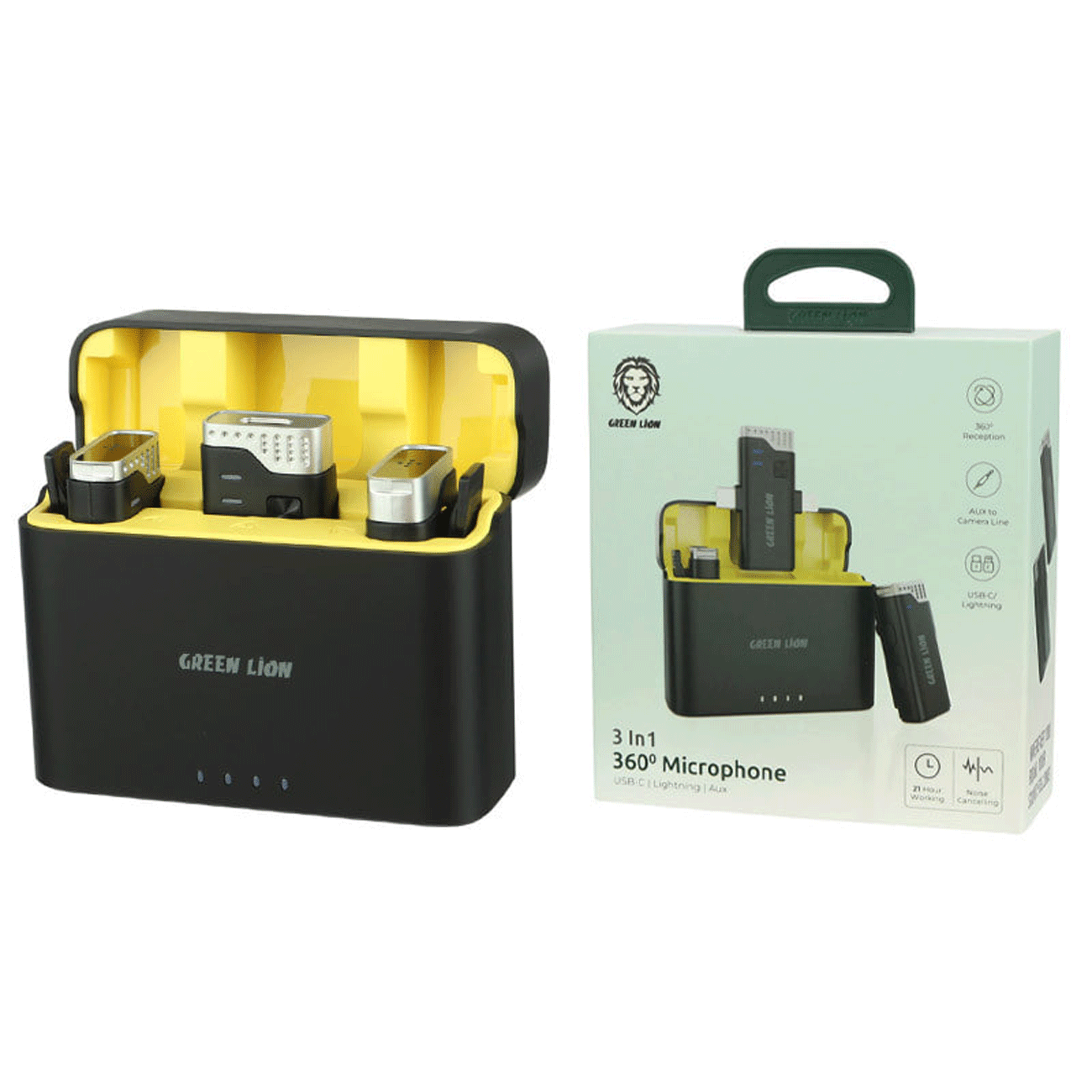 میکروفون بی سیم یقه ای گرین GN3IN1MIC360D