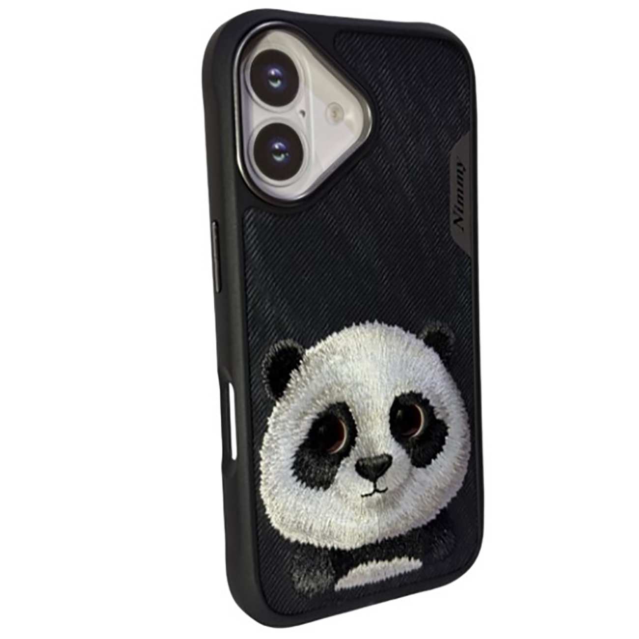 قاب محافظ گوشی آیفون 16 طرح پاندا نیمی گلدوزی شده