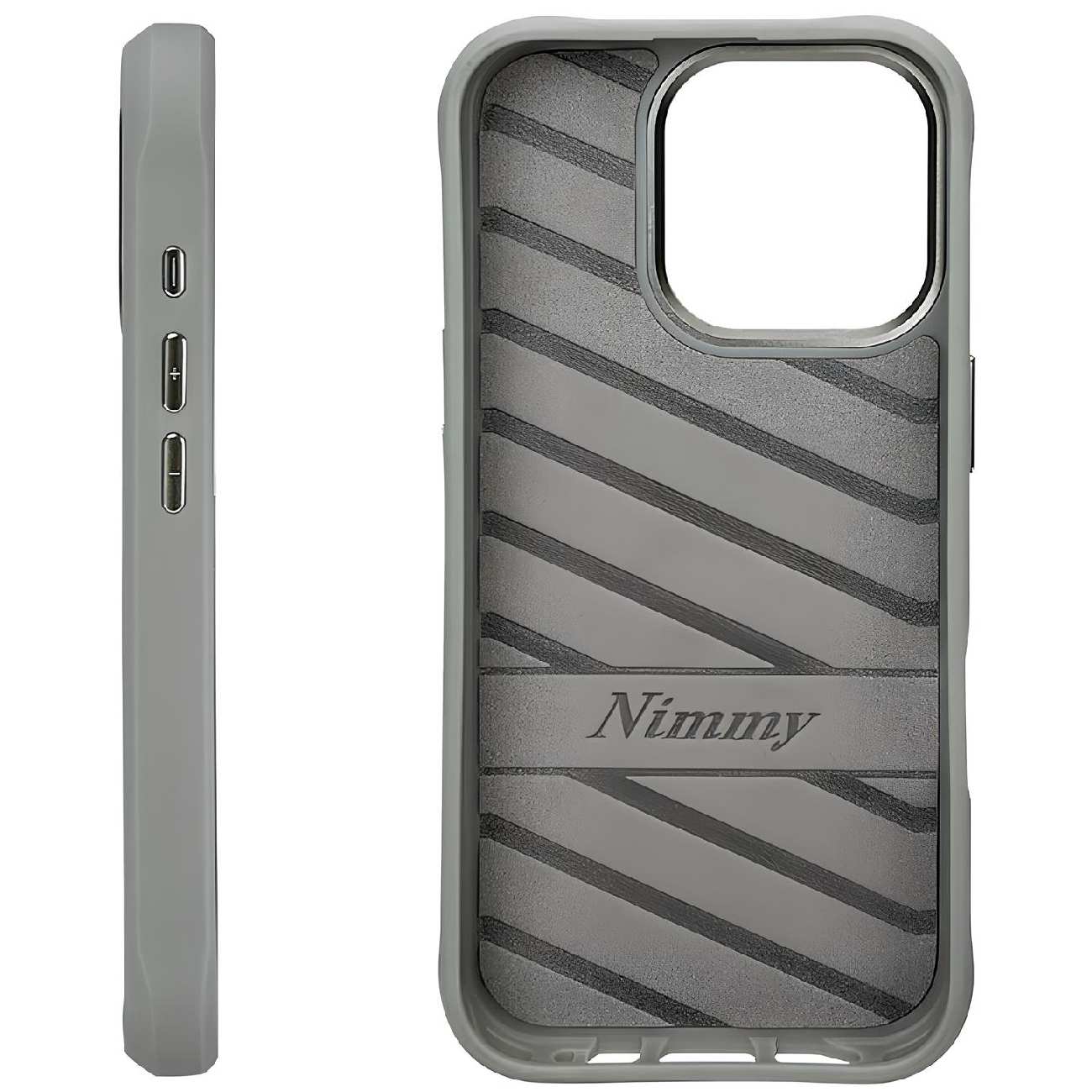 قاب محافظ گوشی آیفون 16 طرح گربه با عینک و زنجیر واقعی و خز گلدوزی شده نیمی YJ202205