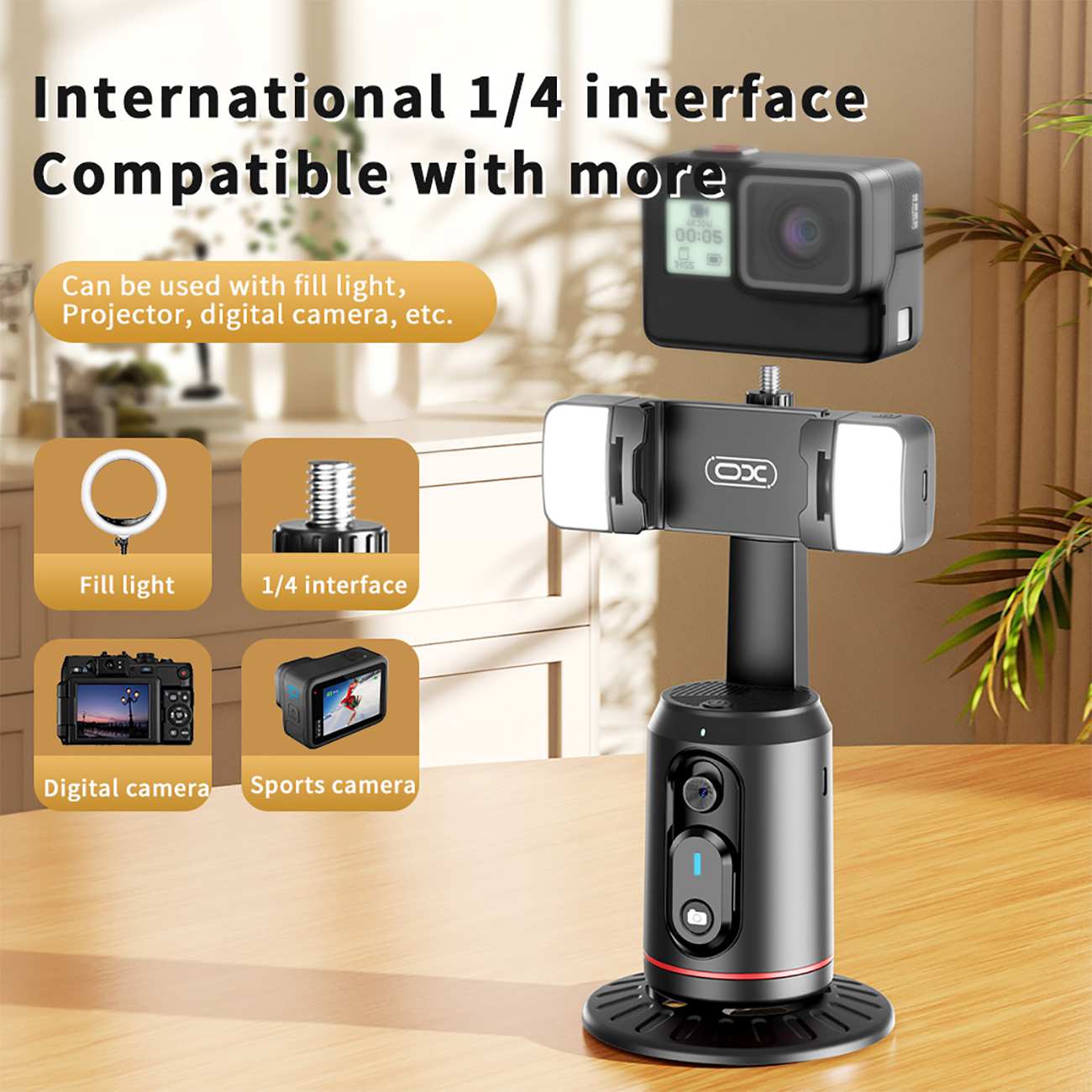 گیمبال و استابلایزر هوشمند ایکس او با قابلیت ردیابی چهره 360 درجه SS16