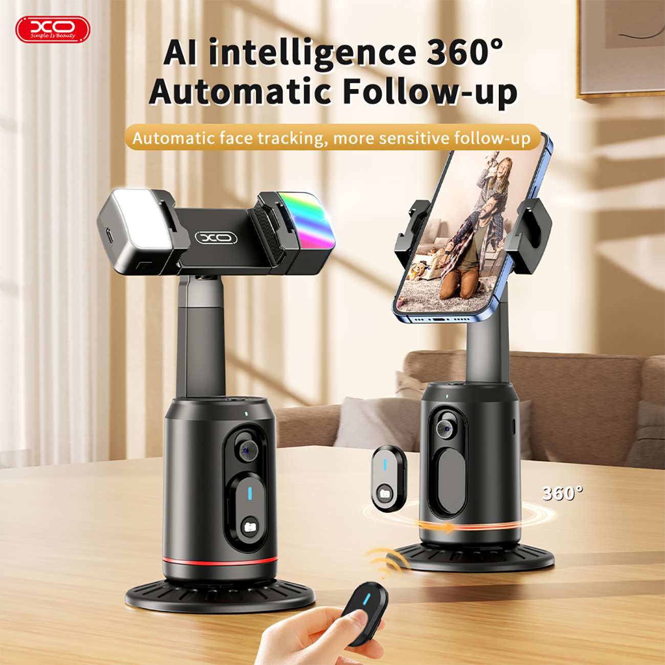 گیمبال و استابلایزر هوشمند ایکس او با قابلیت ردیابی چهره 360 درجه SS16