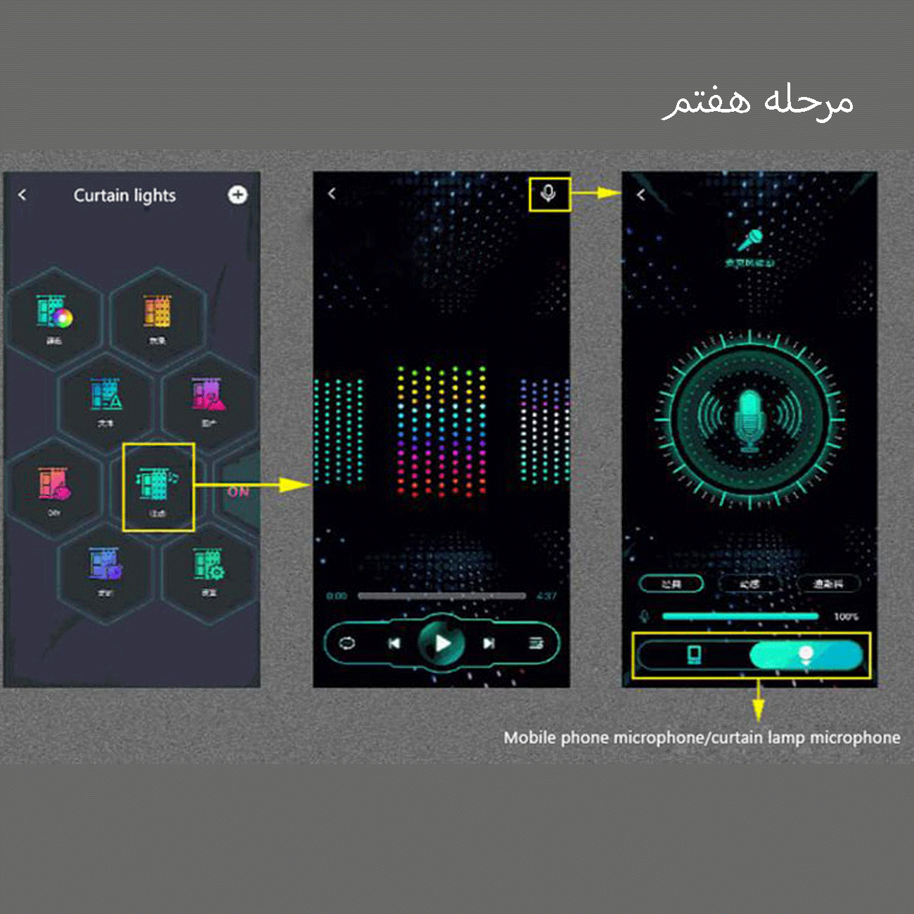 لامپ ریسه ای ال ای دی بلوتوثی 2 متری CCSLKIT-BTRGB-LEDCURTAIN