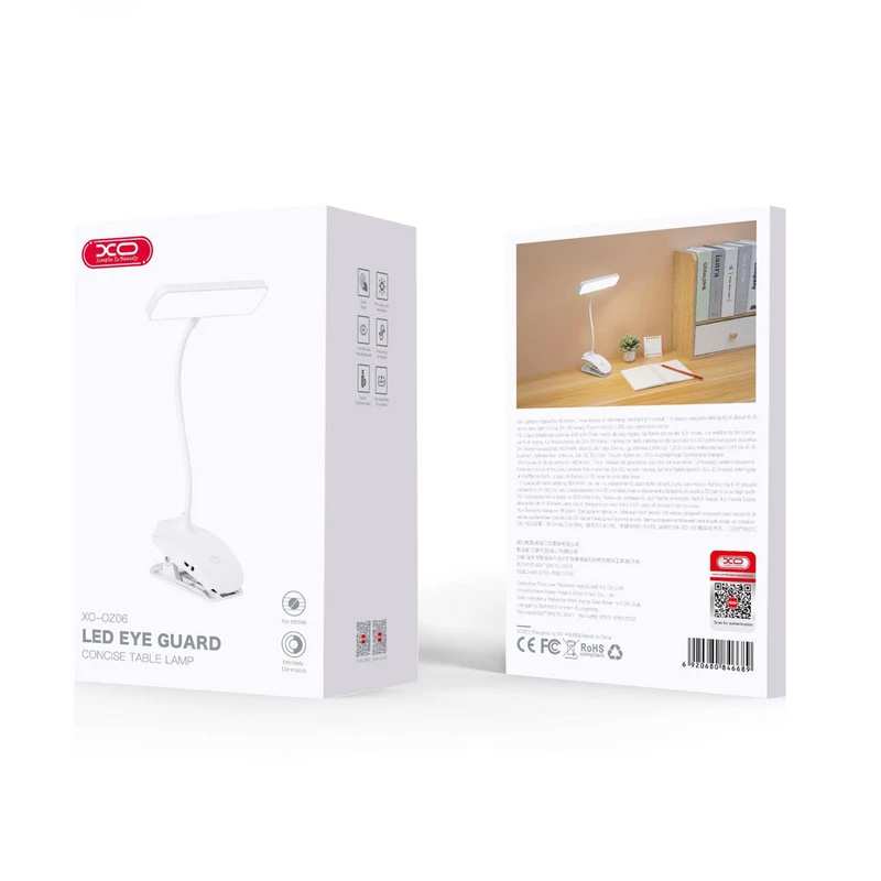 چراغ مطالعه شارژی با پایه گیره ای ایکس او OZ06B