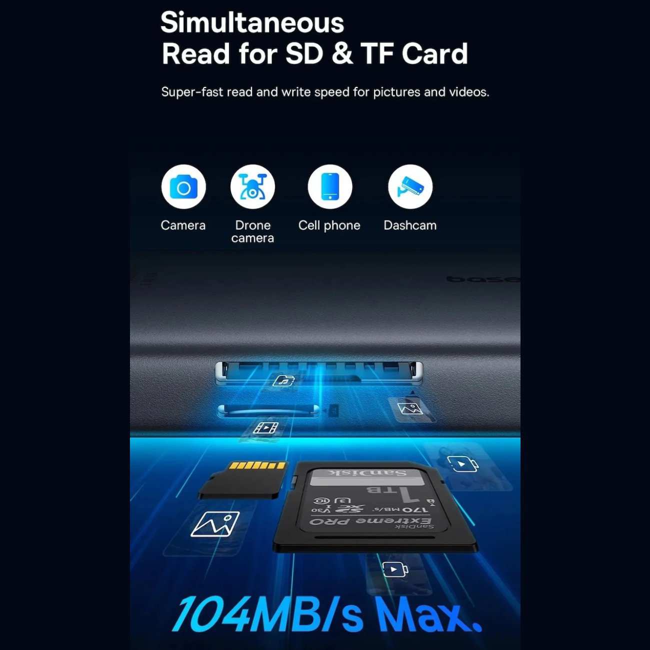 هاب تایپ سی 11 پورت بیسوس BS-OH098 B00061801123-00