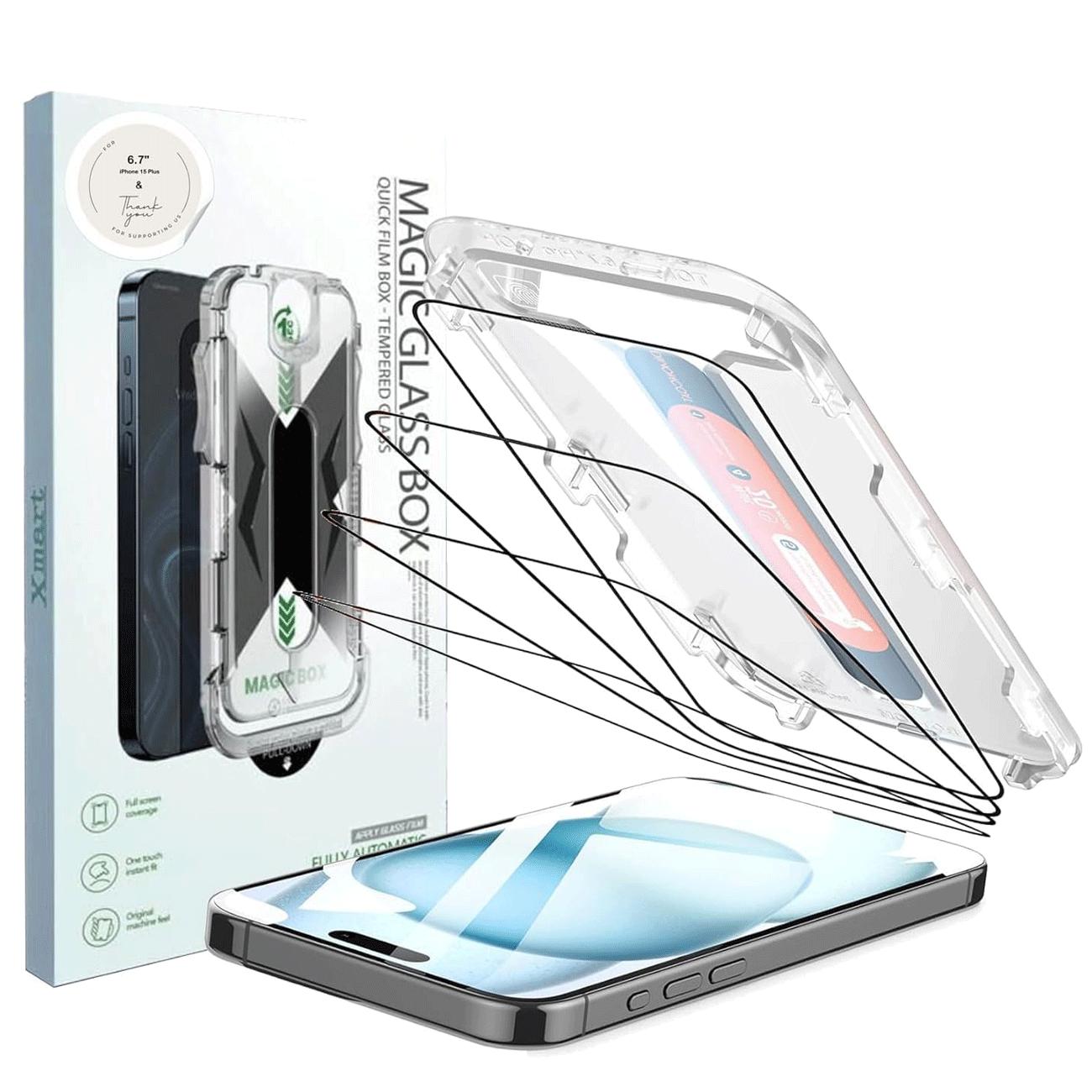 گلس آیفون 16 پرو با ابزار نصب ایکس مارت