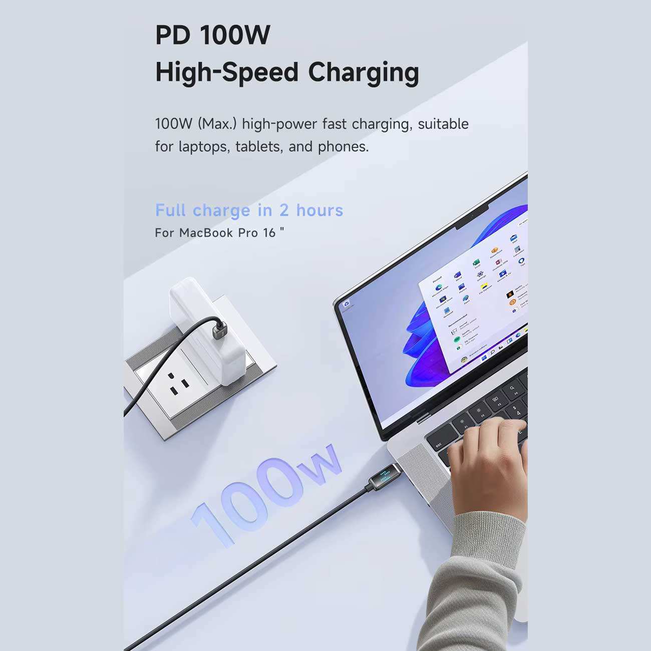 کابل سوپر فست شارژ تایپ سی به تایپ سی 100 وات 5 آمپر 1.2 متری مک دودو CA-425