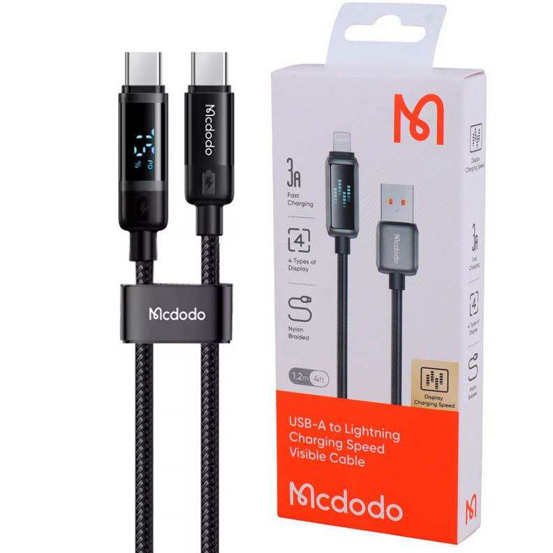 کابل فست شارژ تایپ سی به تایپ سی 60 وات 1.2 متری مک دودو CA-578