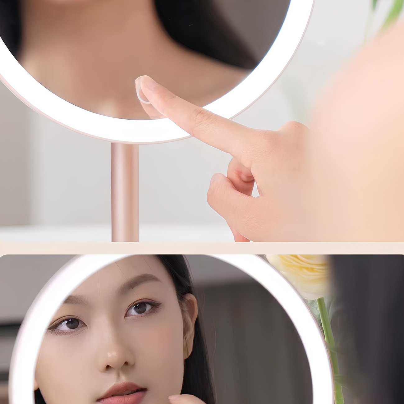 آینه آرایشی چراغ دار لمسی شارژی رومیزی 6.5 اینچ دوکو شیائومی DM005