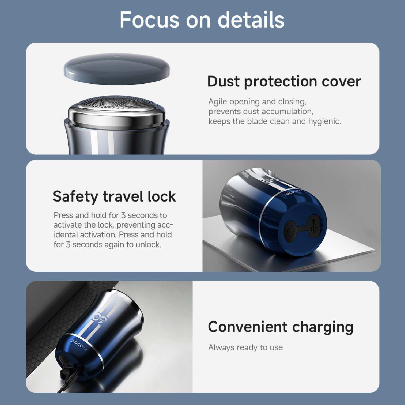 مینی ریش تراش شارژی مسافرتی ضدآب دوکو شیائومی RA001