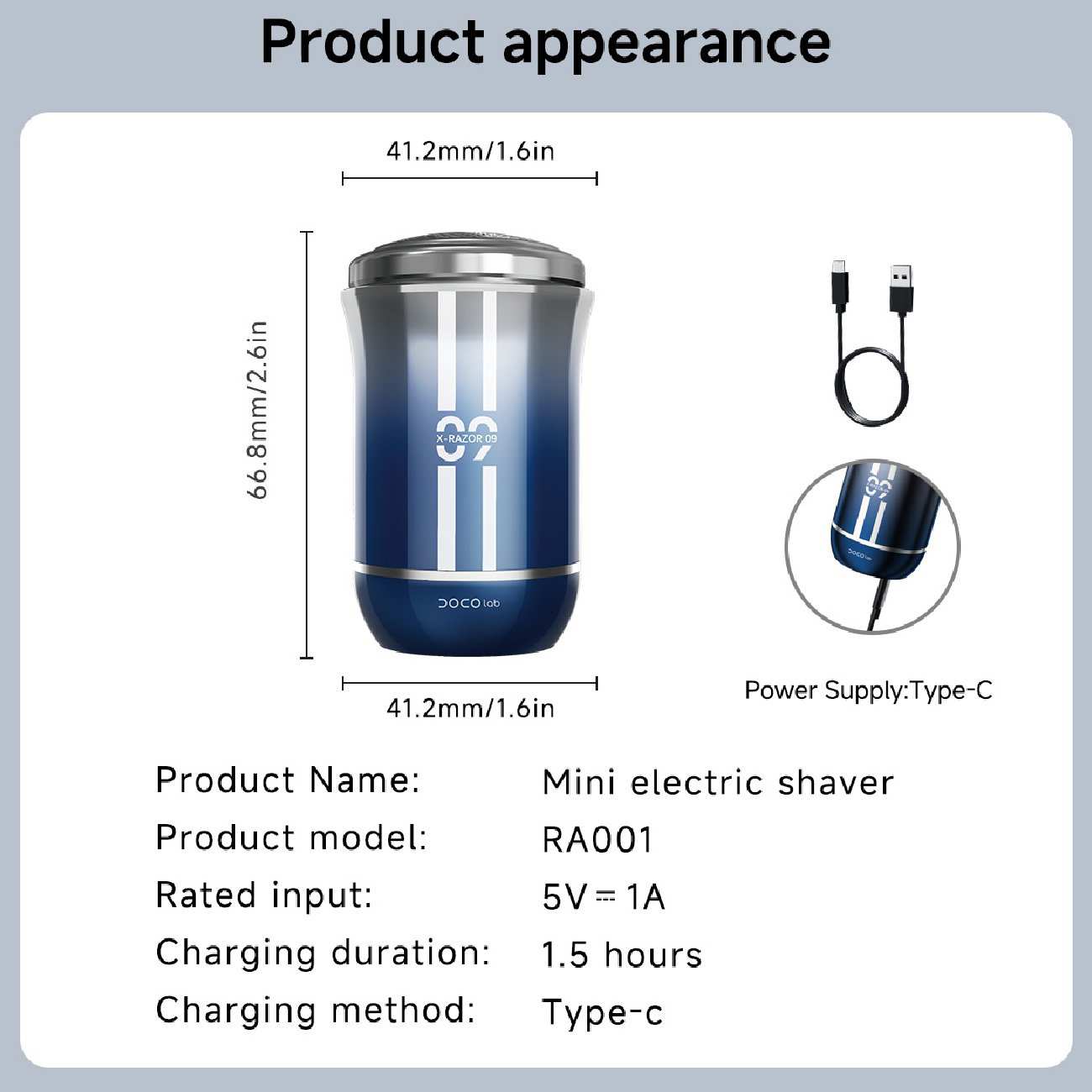 مینی ریش تراش شارژی مسافرتی ضدآب دوکو شیائومی RA001