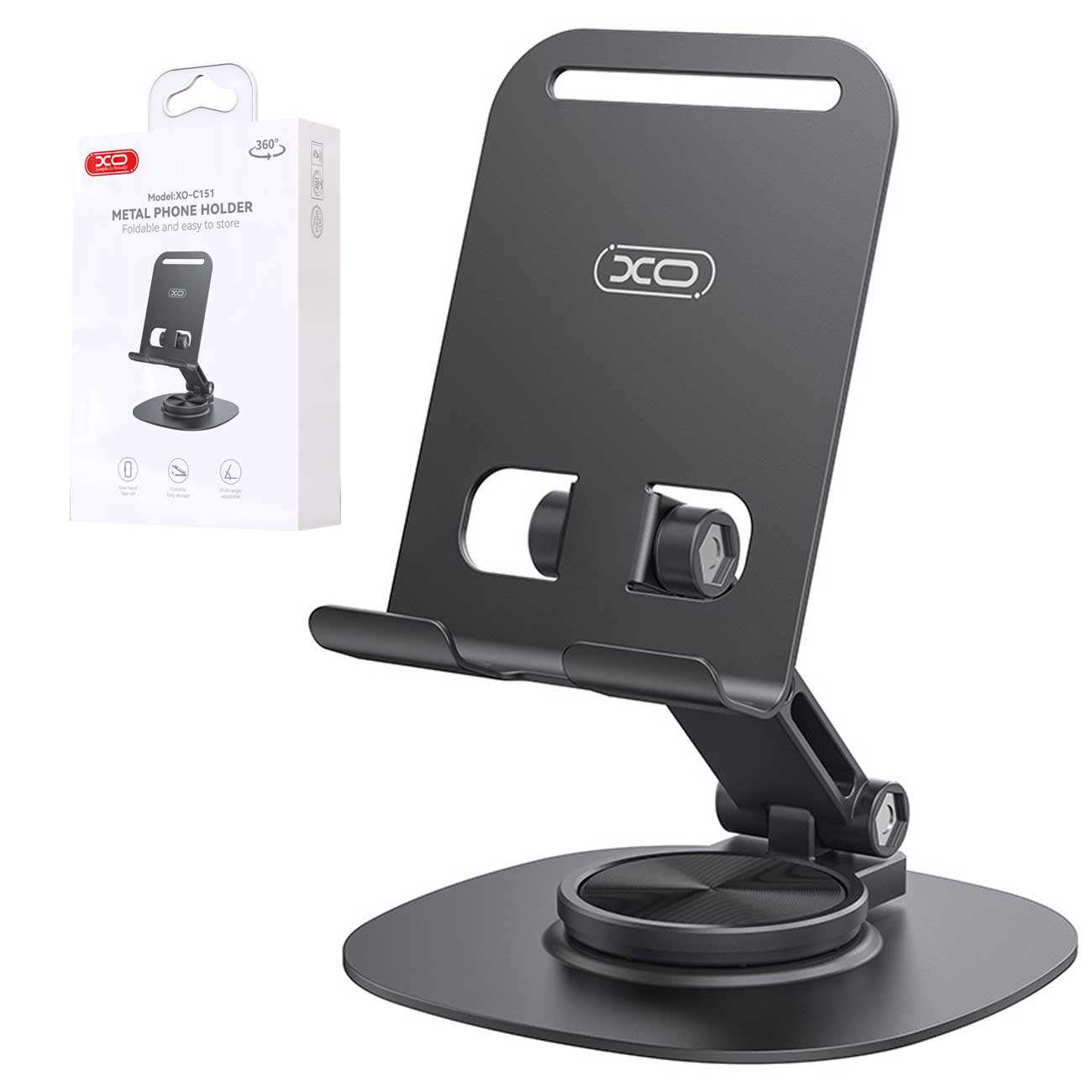 هولدر گوشی موبایل رومیزی فلزی تاشو با چرخش 360 درجه ایکس او C151