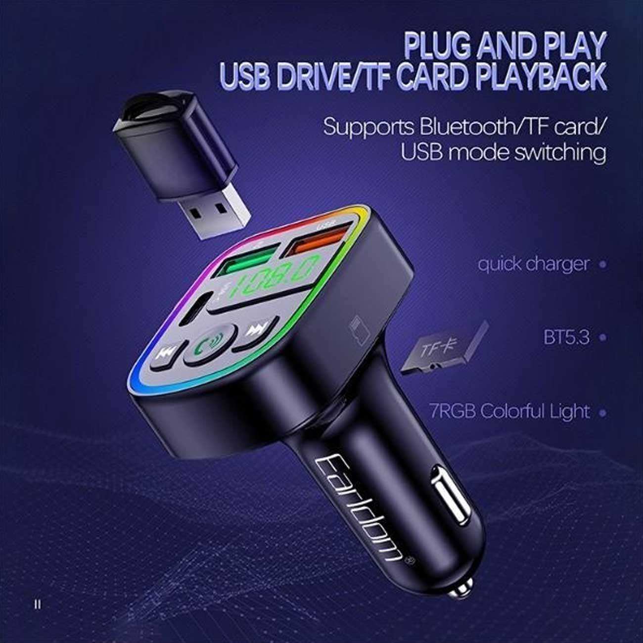 شارژر فندکی فست شارژ ماشین 3.1 آمپر و افامپلیر ارلدام M103