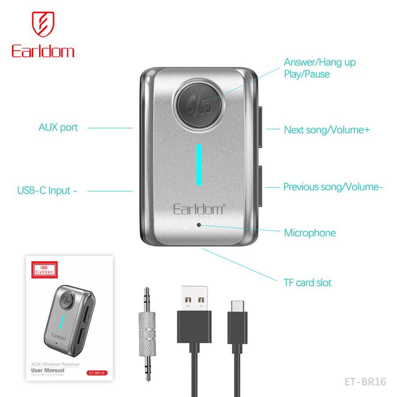 گیرنده بلوتوثی صوتی ارلدام BR16
