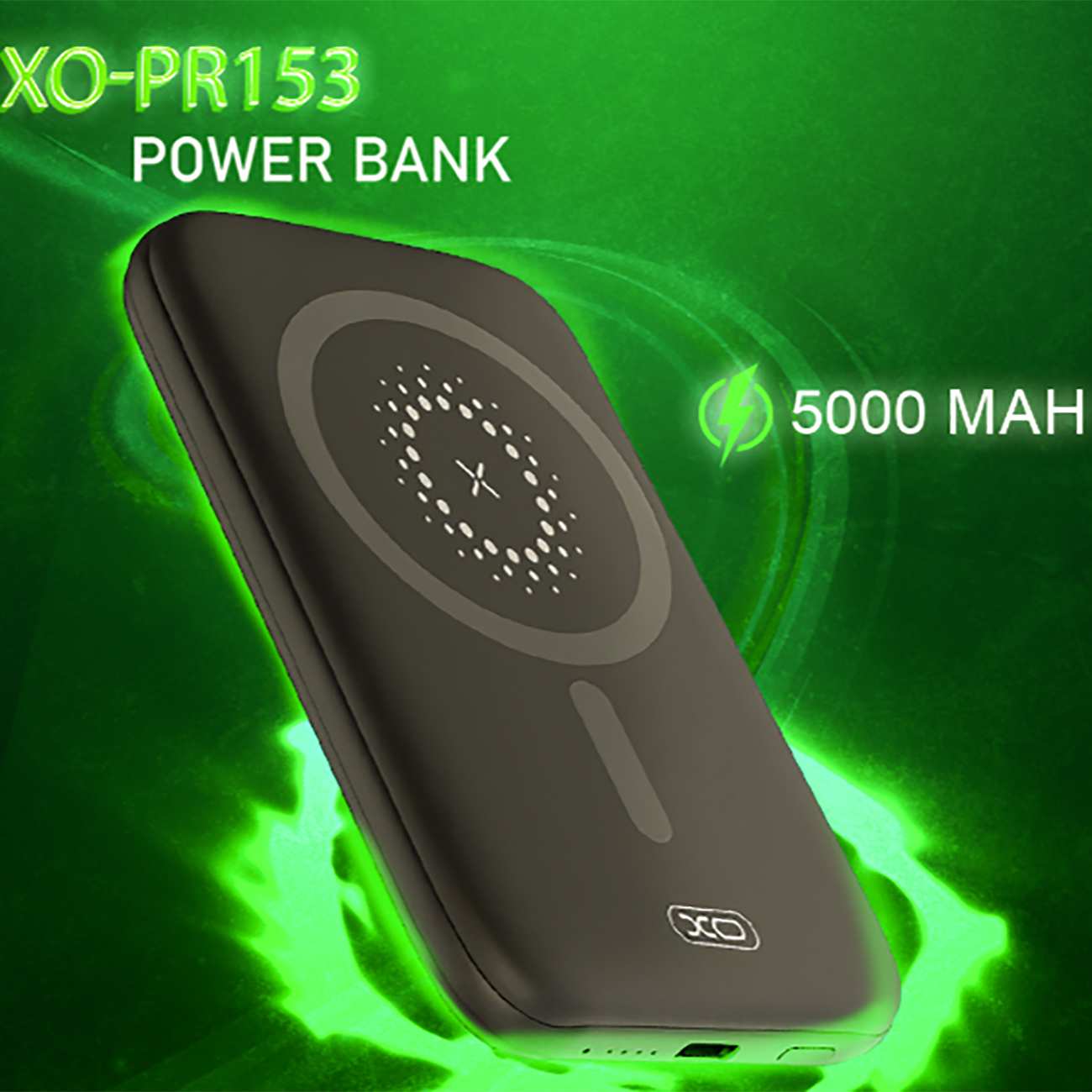 پاوربانک فست شارژ مگنتی 15 وات،تایپ سی 20 وات 5000 ایکس او PR153