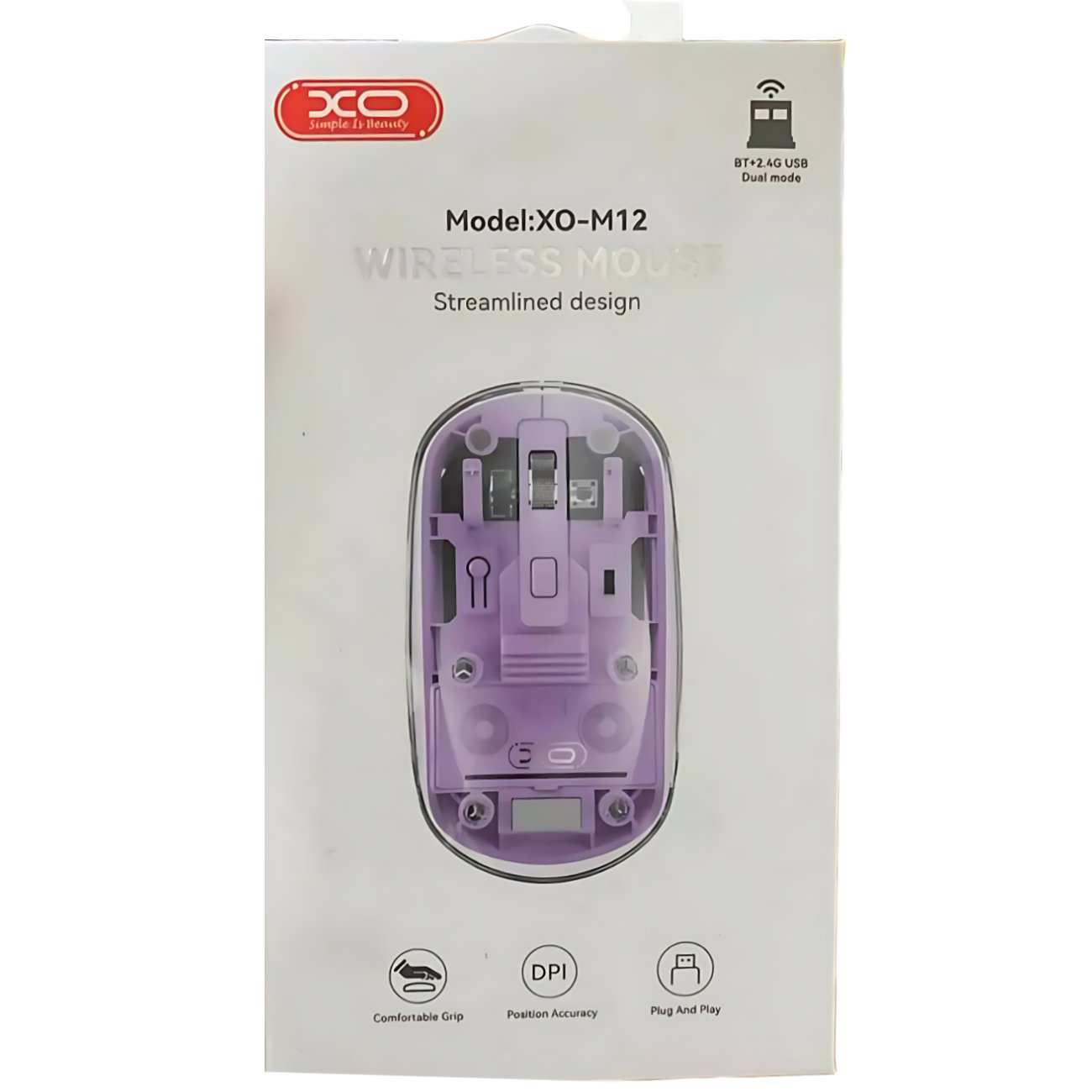 موس بی سیم دو حالته قابل شارژ با طراحی شفاف ایکس او M12