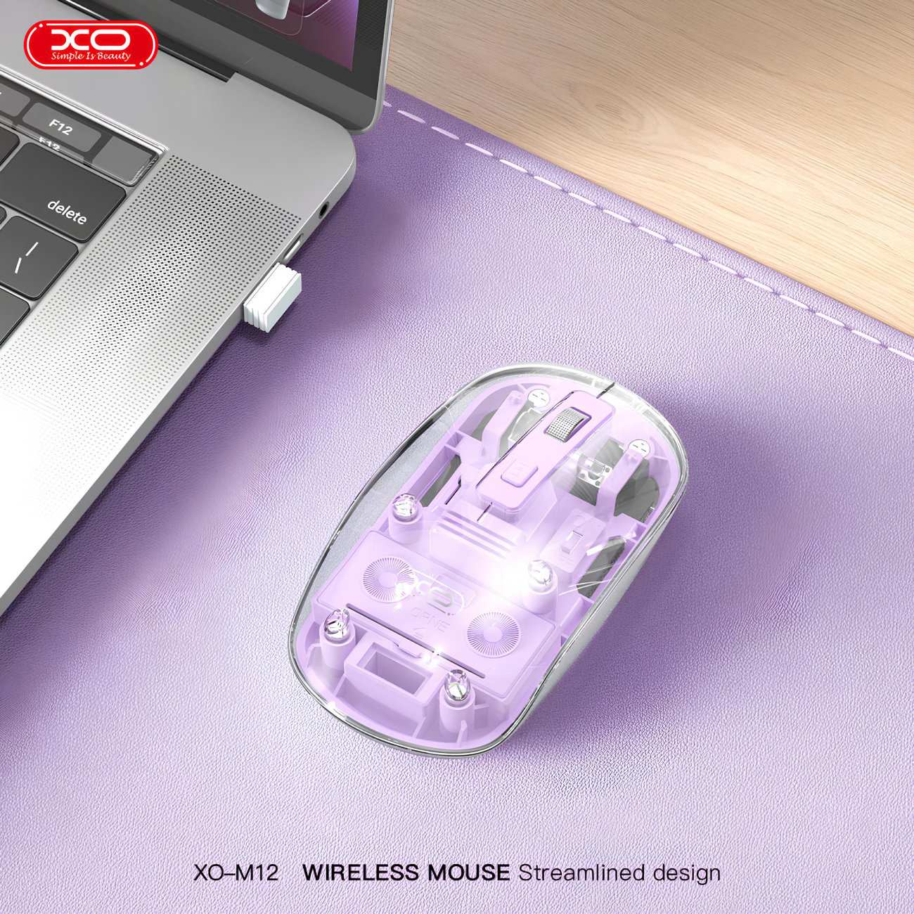 موس بی سیم دو حالته قابل شارژ با طراحی شفاف ایکس او M12