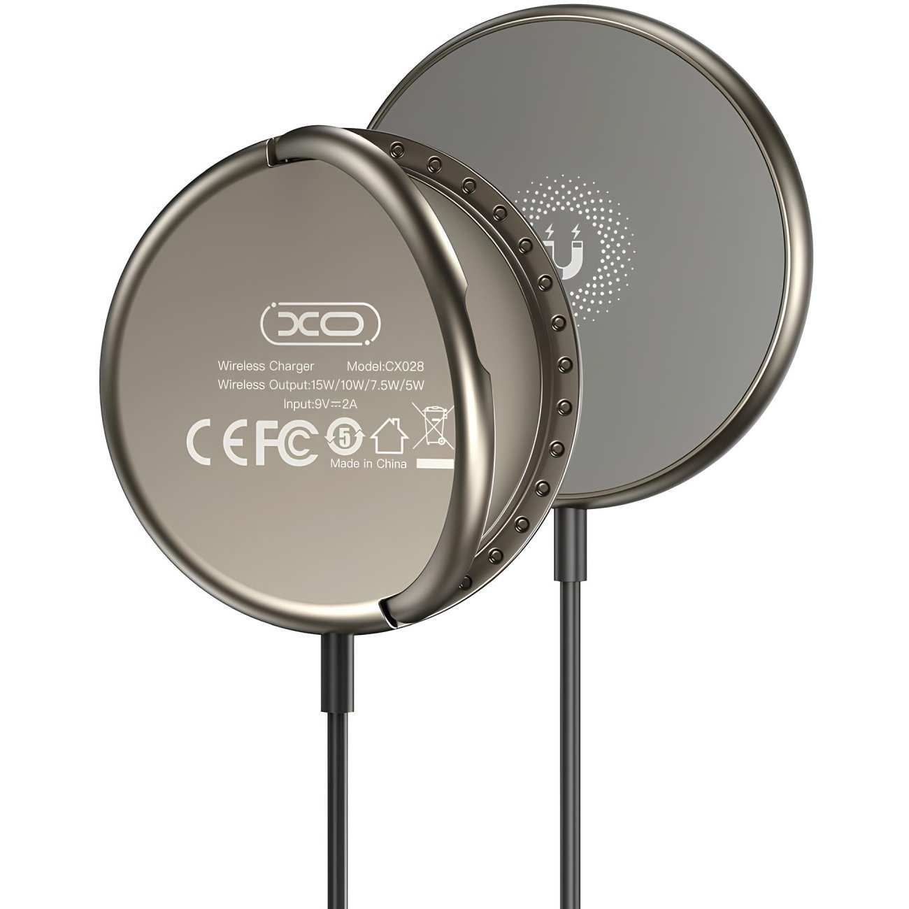 شارژر بی سیم مگنتی 15 وات و هولدر گوشی موبایل رومیزی ایکس او CX028