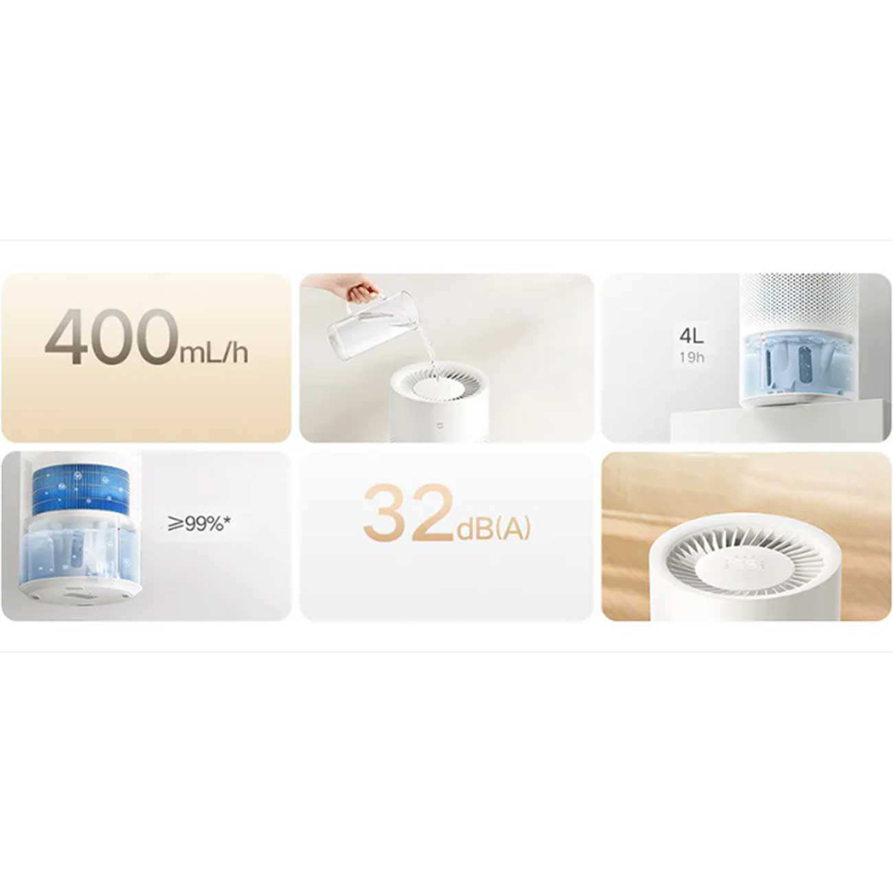 دستگاه رطوبت ساز و بخور سرد هوشمند 4 لیتری میجیا شیائومی Pure 3 CJSJSQ02XY