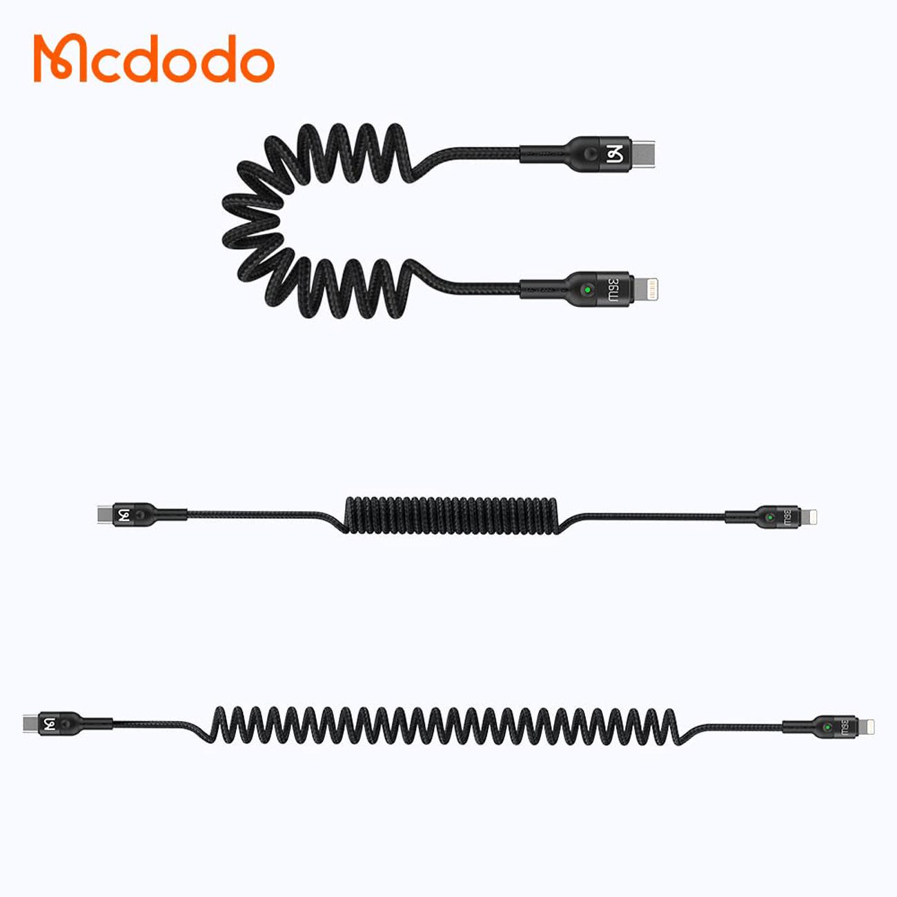 کابل تایپ سی به لایتنینگ 36 واتی 1.8 متری با طراحی فنری مک دودو CA-1960