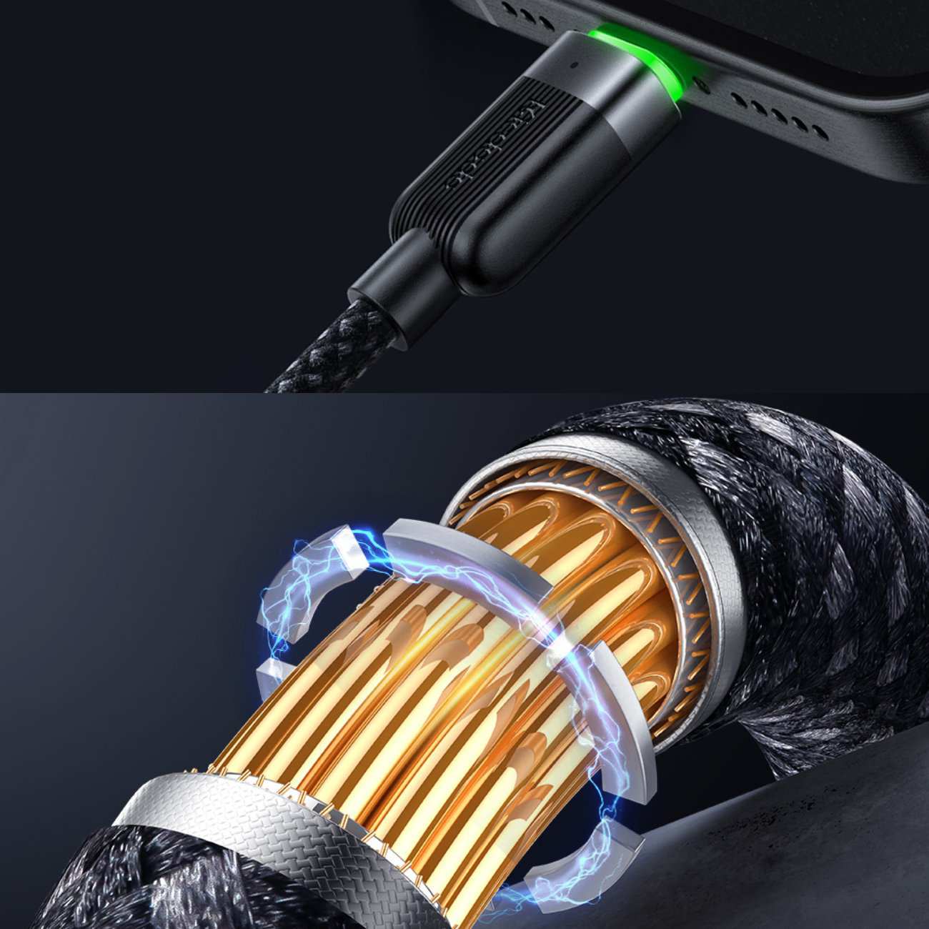 کابل شارژ سریع تایپ سی به تایپ سی 60 وات 1.2 متری با بدنه مگنتی مک دودو CA-2000