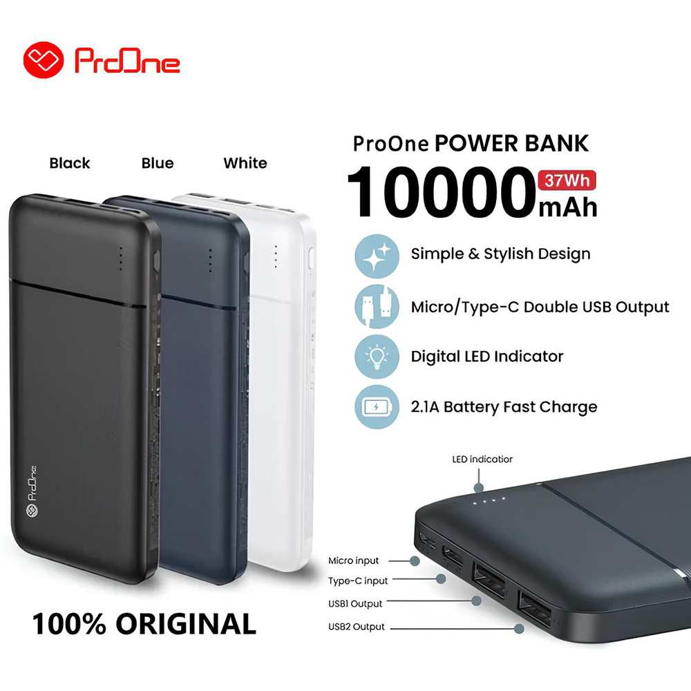 پاوربانک 10000 تایپ سی و یو اس بی 37 وات پرووان PPB5114