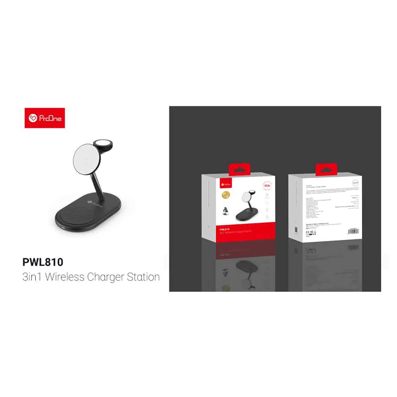 شارژر بی سیم مگنتی و پایه نگهدارنده موبایل 3 در 1 پرووان PWL810