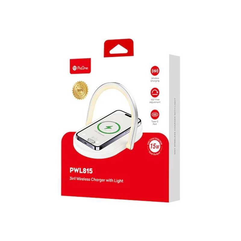 شارژر وایرلس فست شارژ و چراغ خواب رومیزی پرووان PWL815