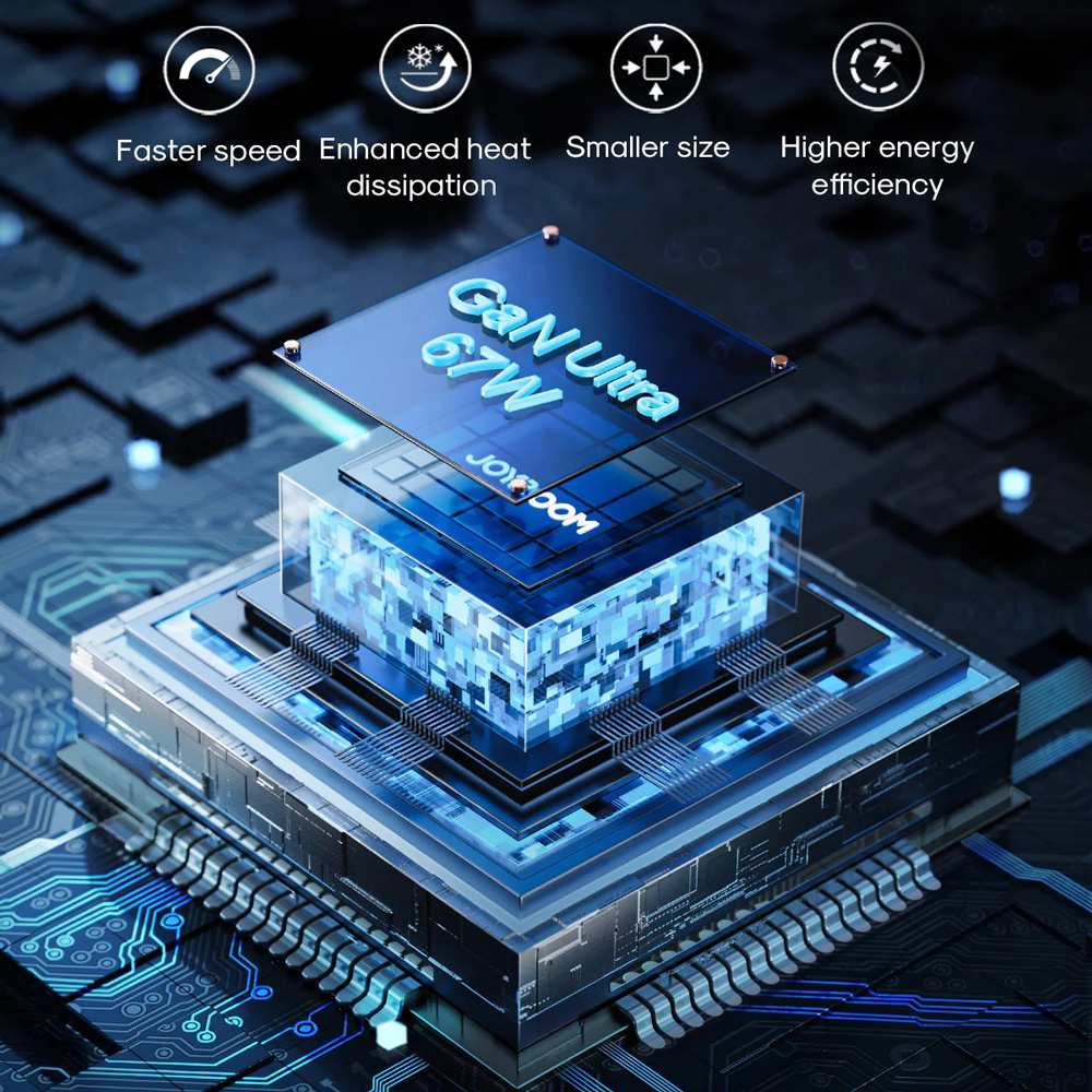 شارژر دیواری تایپ سی و یو اس بی 67 وات با کابل دو سر تایپ سی جویروم TCG02