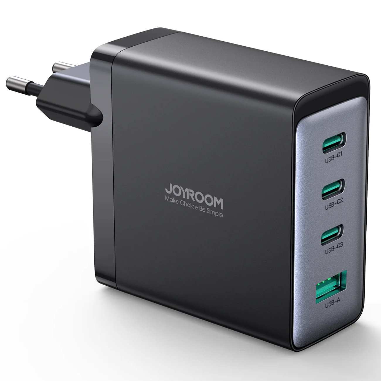 شارژر دیواری سوپر فست شارژ تایپ سی و یو اس بی 100 وات با کابل دو سر تایپ سی جویروم JR-TCG04EU