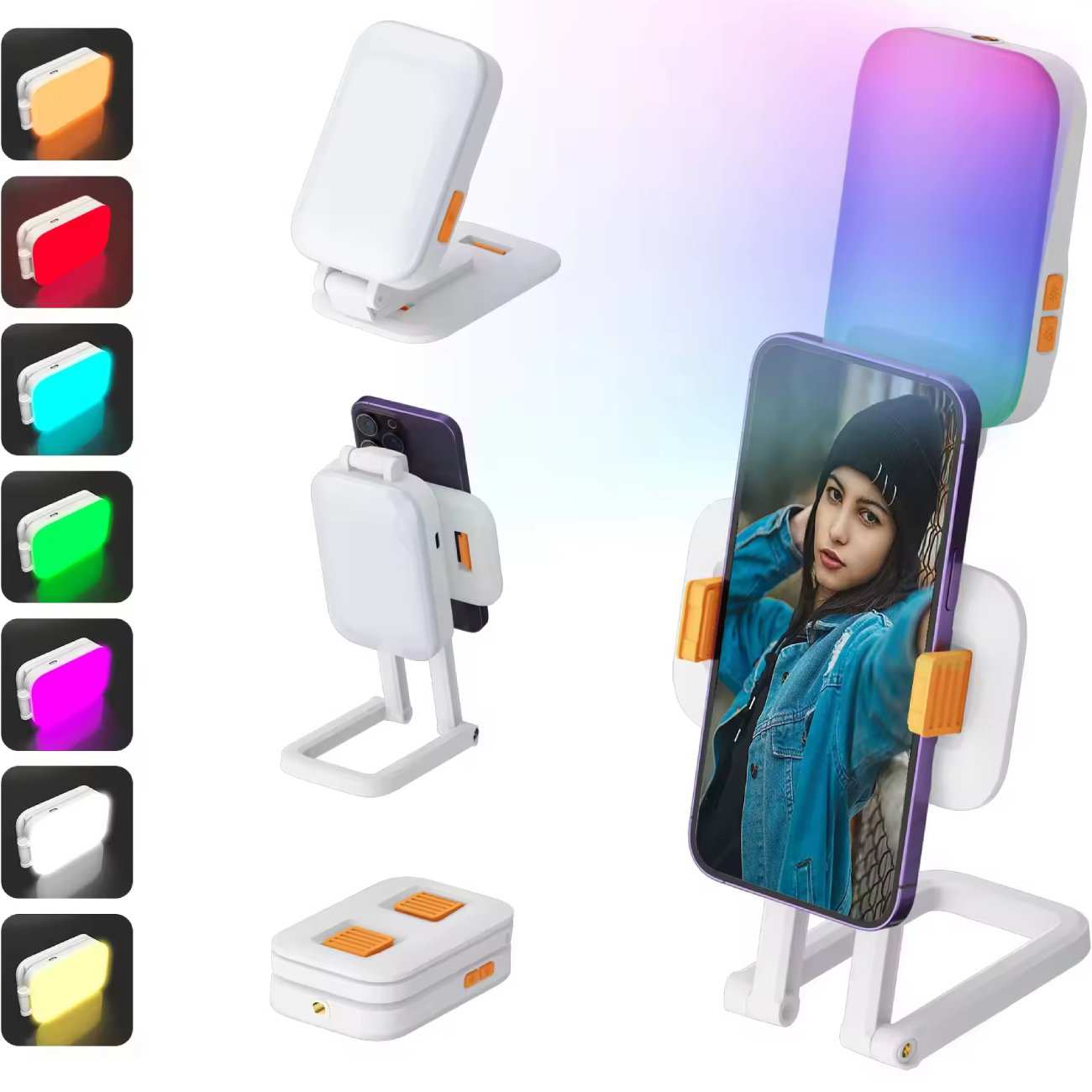 هولدر گوشی موبایل و رینگ لایت شارژی چندکاره D2 PRO