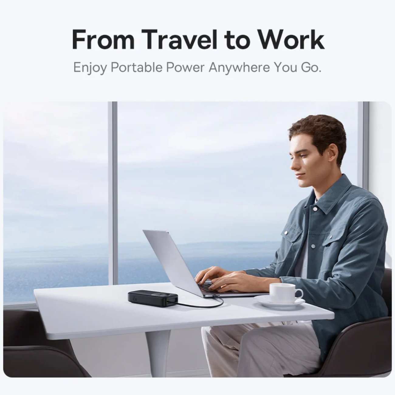 پاور بانک فست شارژ تایپ سی 65 وات 20000 با کابل تایپ سی بیسوس P10070900122-00