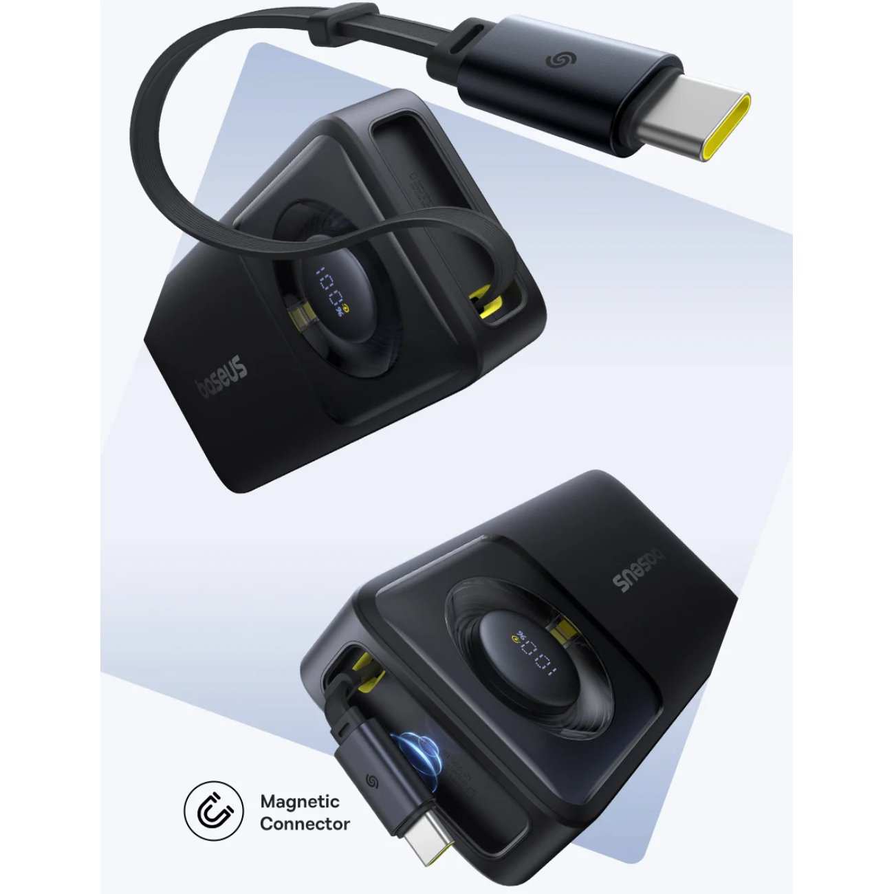 پاور بانک فست شارژ تایپ سی 65 وات 20000 با کابل تایپ سی بیسوس P10070900122-00