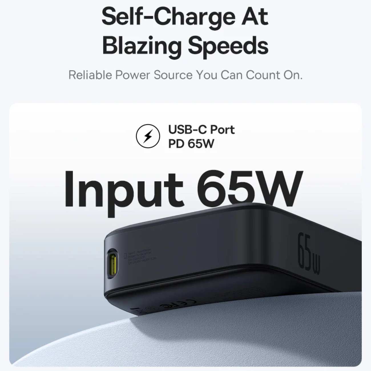 پاور بانک فست شارژ تایپ سی 65 وات 20000 با کابل تایپ سی بیسوس P10070900122-00