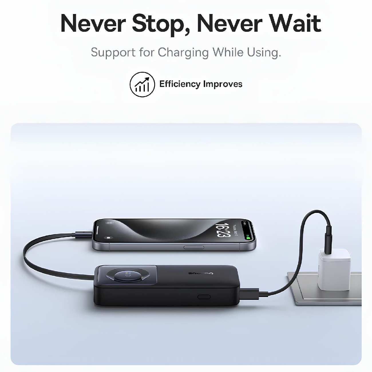 پاور بانک فست شارژ تایپ سی 65 وات 20000 با کابل تایپ سی بیسوس P10070900122-00