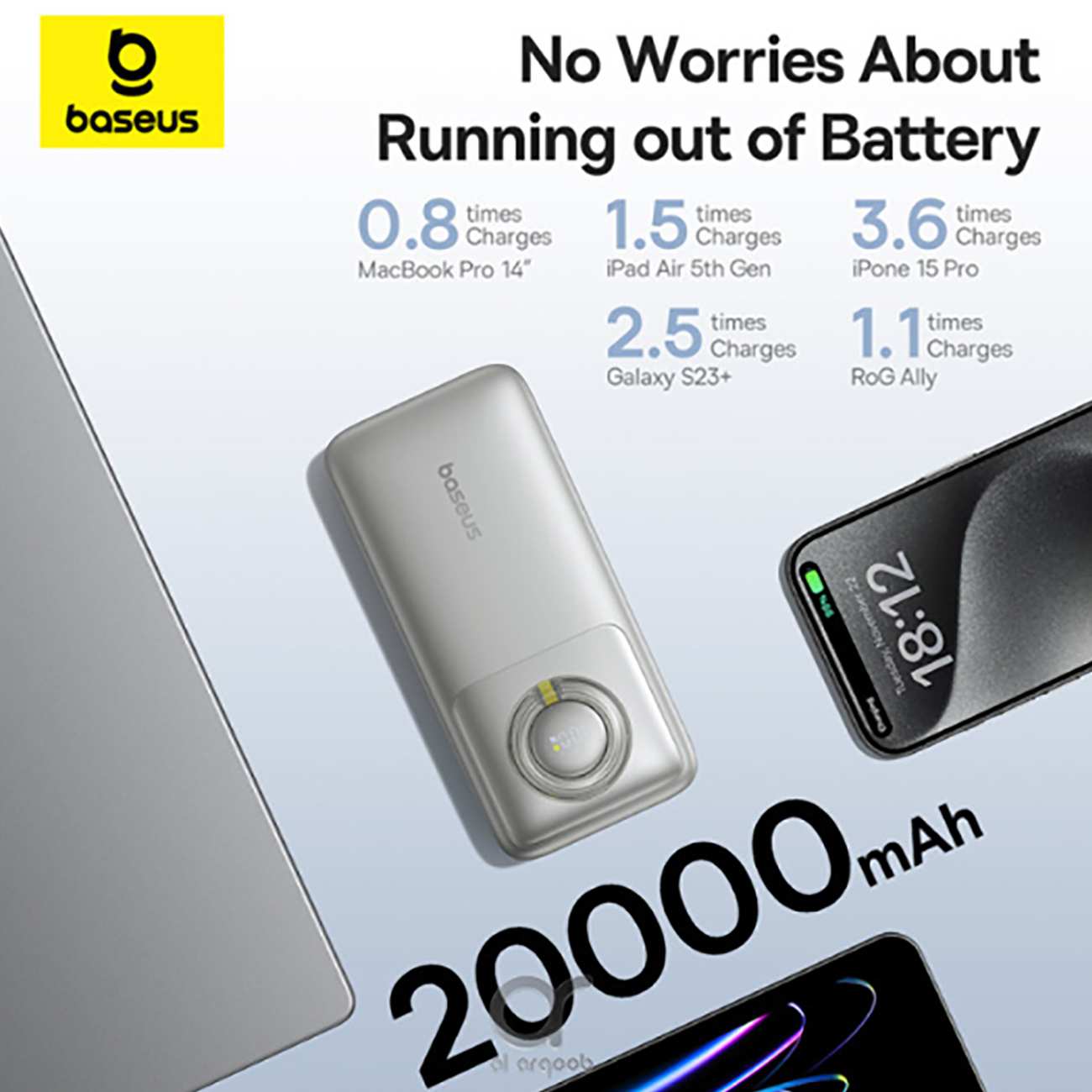 پاور بانک فست شارژ 30 وات 20000 بیسوس P10070902842-00