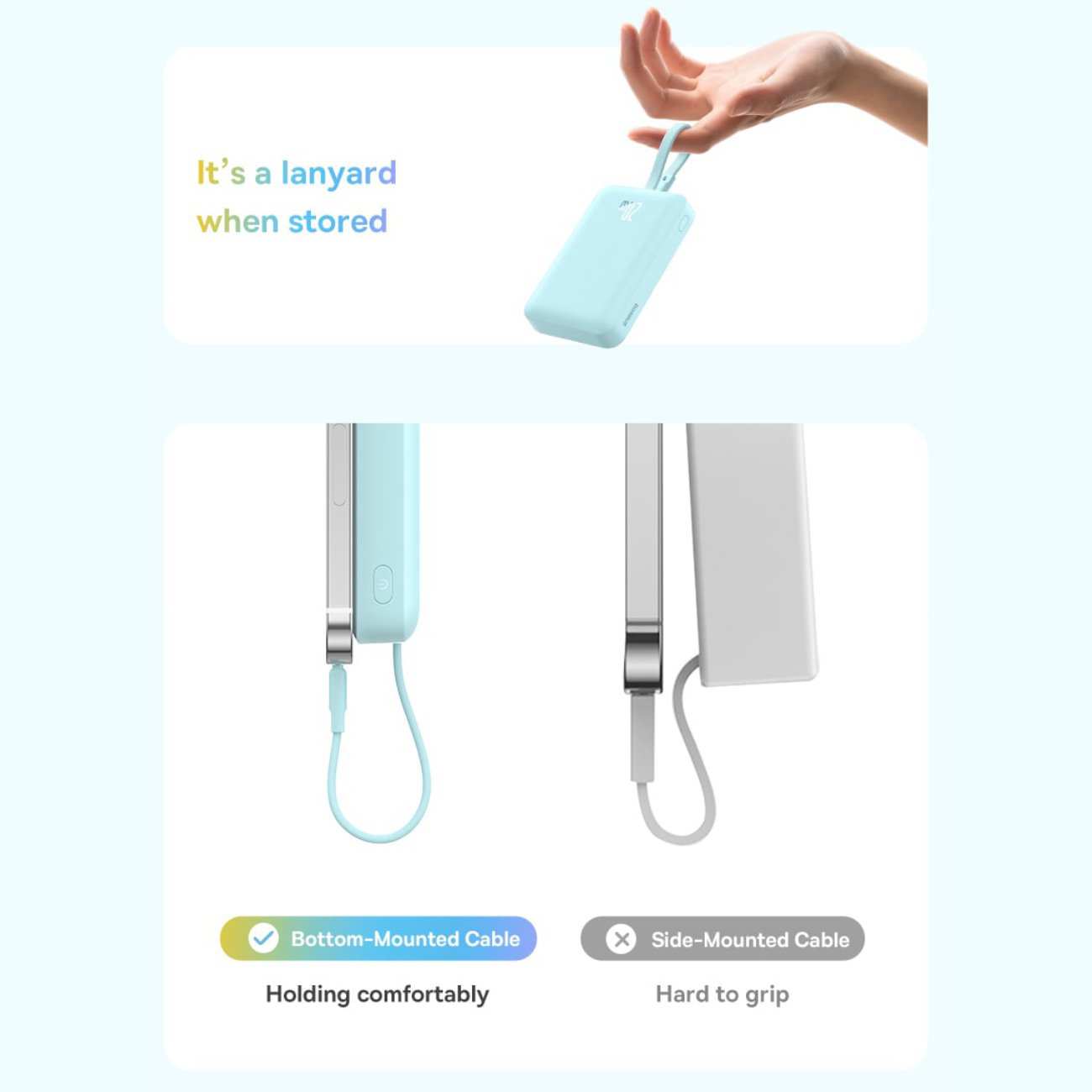 پاور بانک وایرلس مگنتی 20 وات 10000 با کابل لایتنینگ بیسوس P10022108212-00