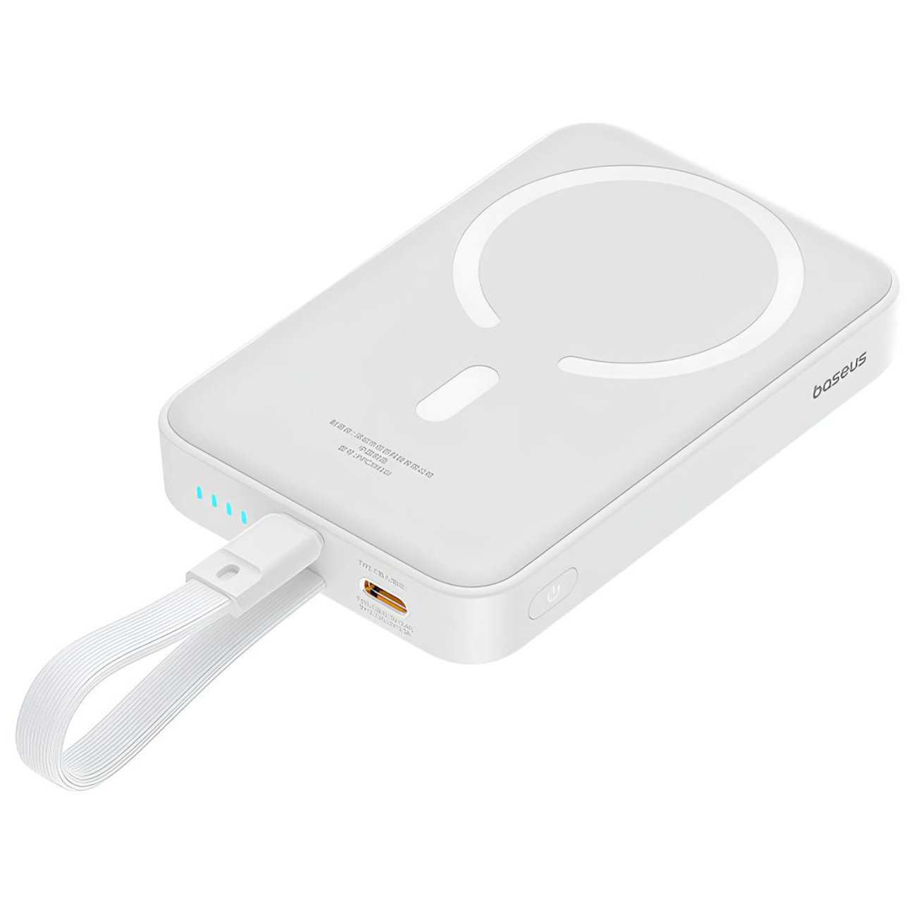 پاور بانک وایرلس مگنتی 20 وات 10000 با کابل لایتنینگ بیسوس P10022108212-00